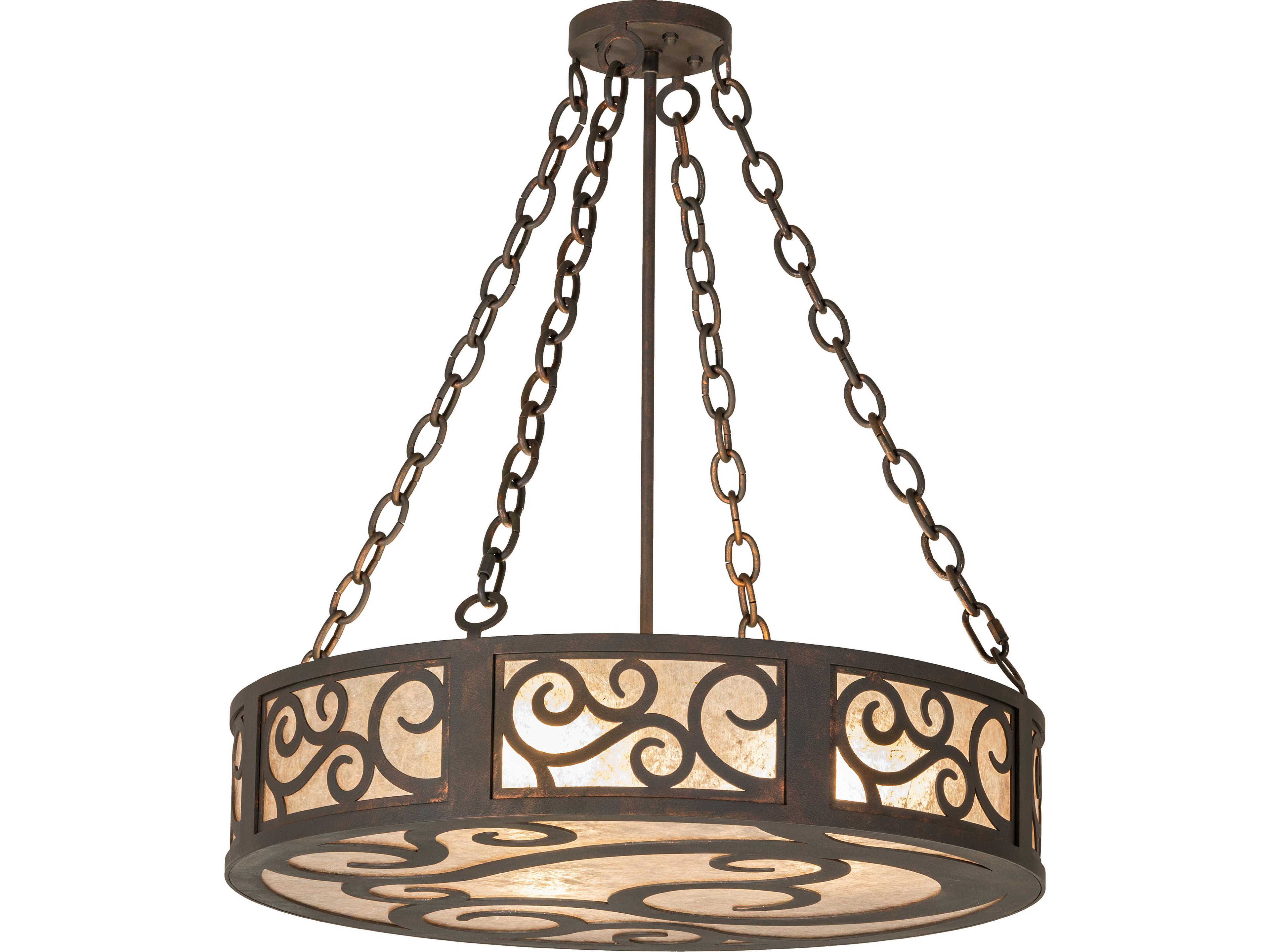 Dean 3-Light Silver Mica Copper Pendant