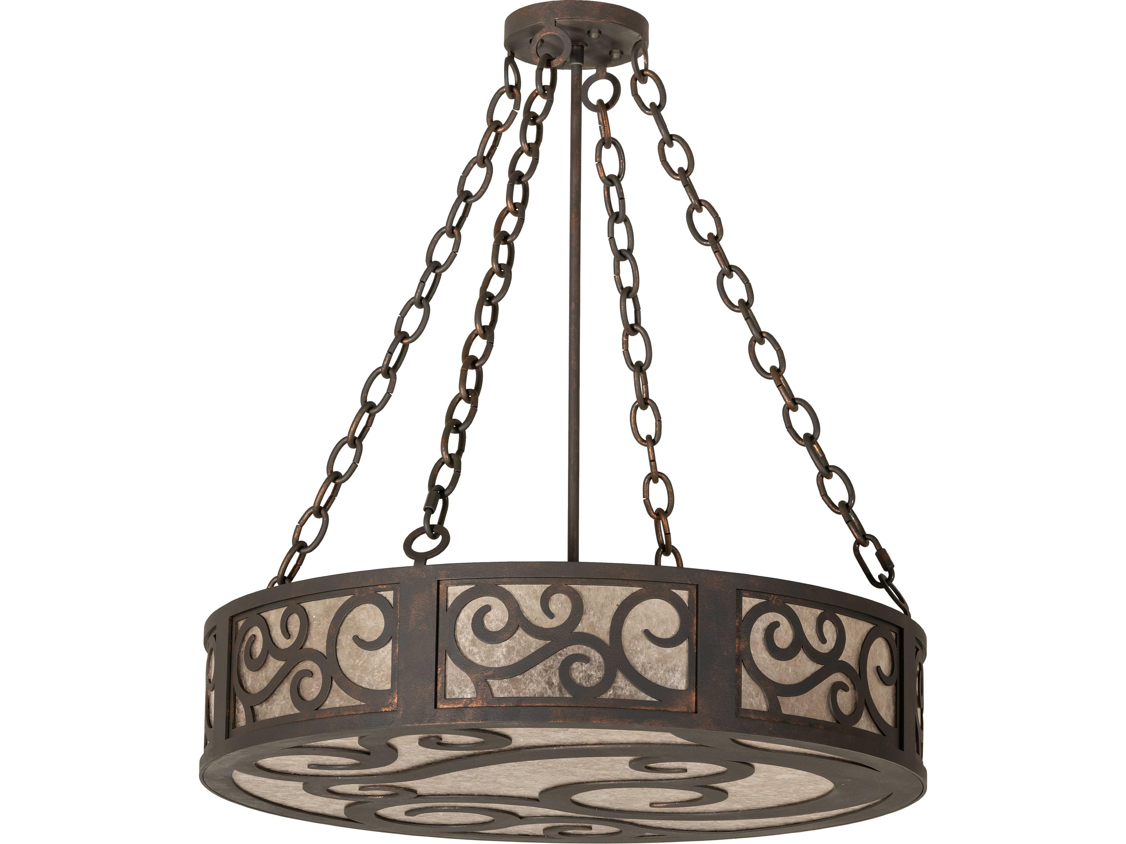 Meyda Dean 3-Light Silver Mica Copper Pendant