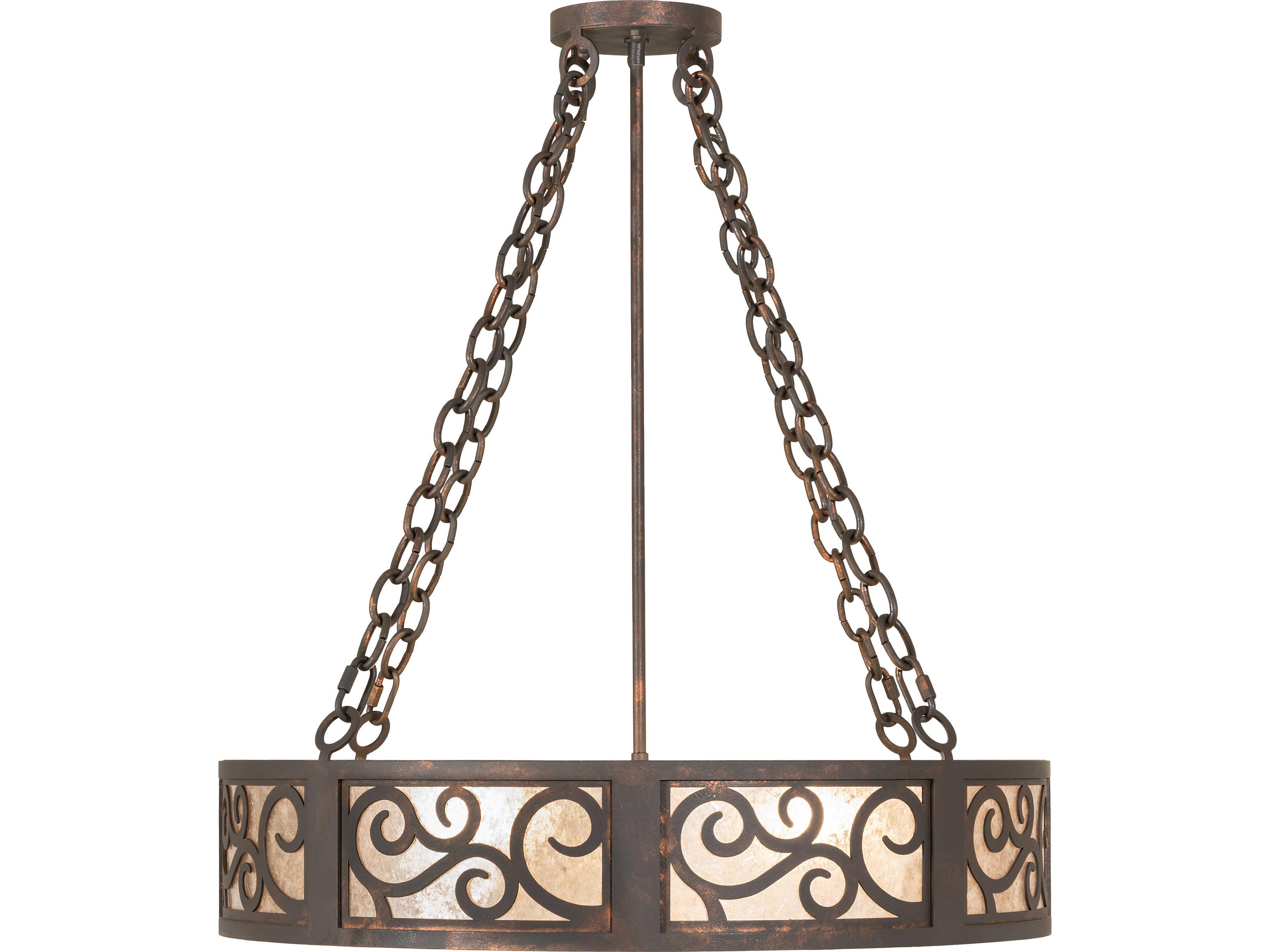 Meyda Dean 3-Light Silver Mica Copper Pendant