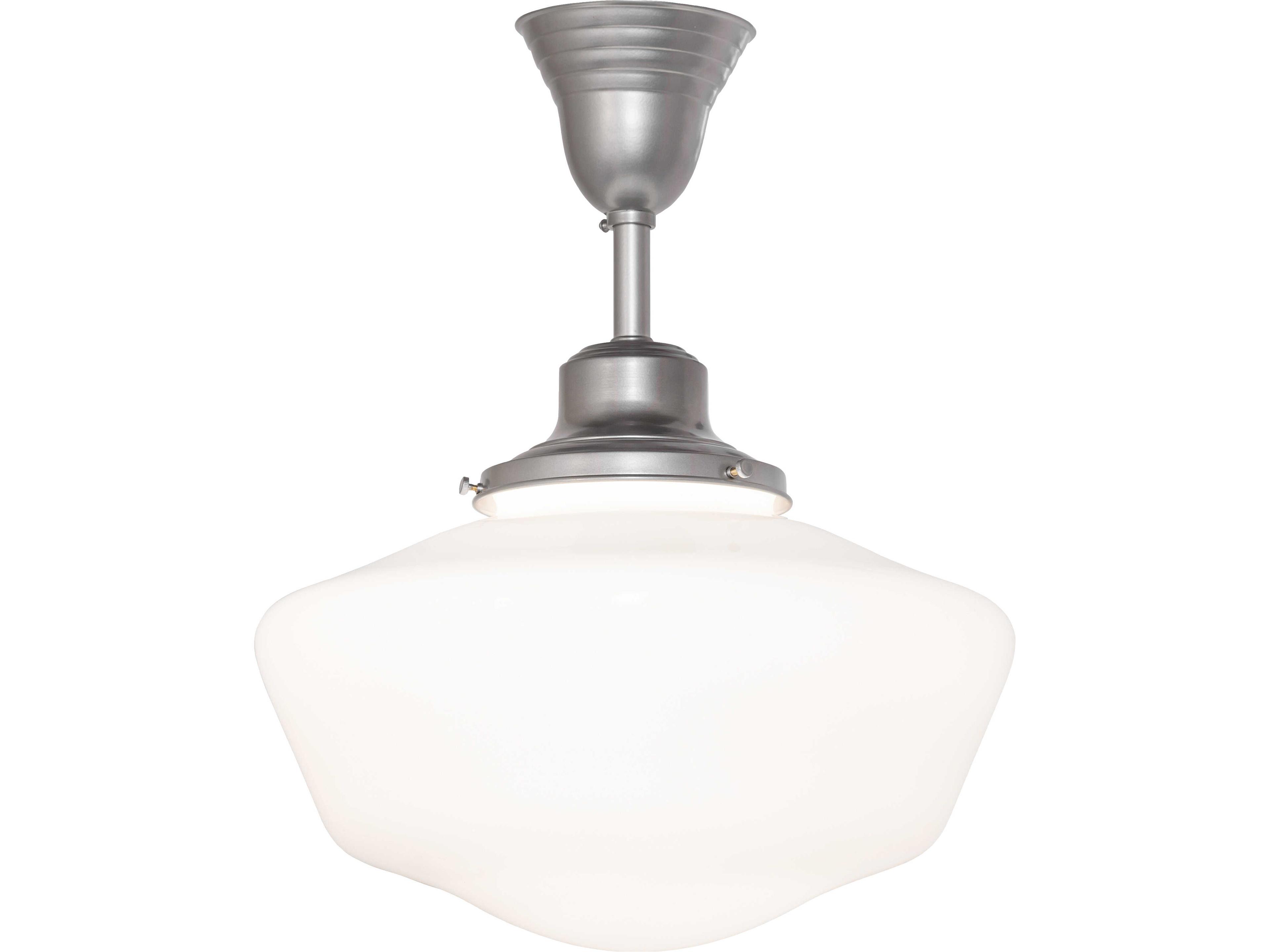 Revival Schoolhouse 1-Light White Opal Glass Nickel Geometric Pendant