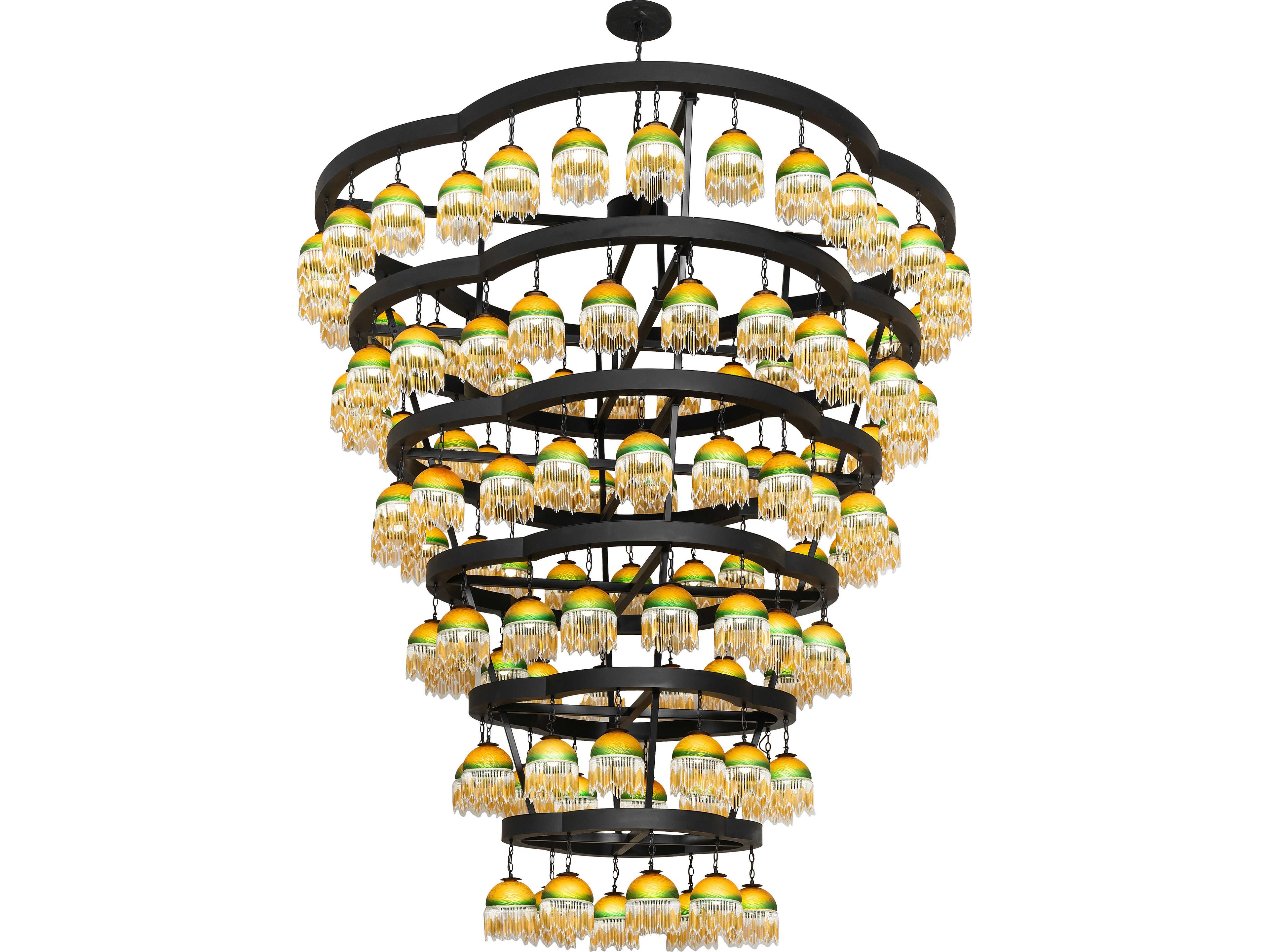 Cretella 108-Light Black Geometric Tiered Chandelier