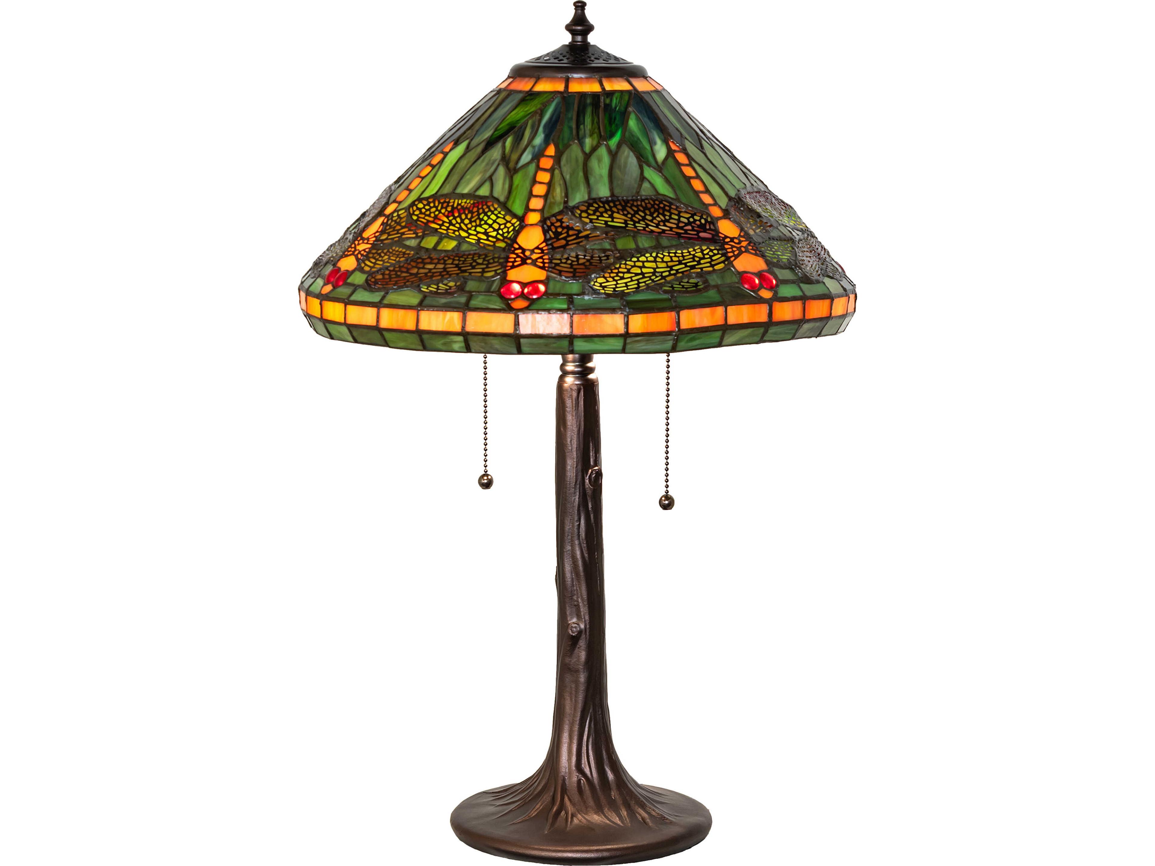 Tiffany Dragonfly Bronze Traditional Table Lamp