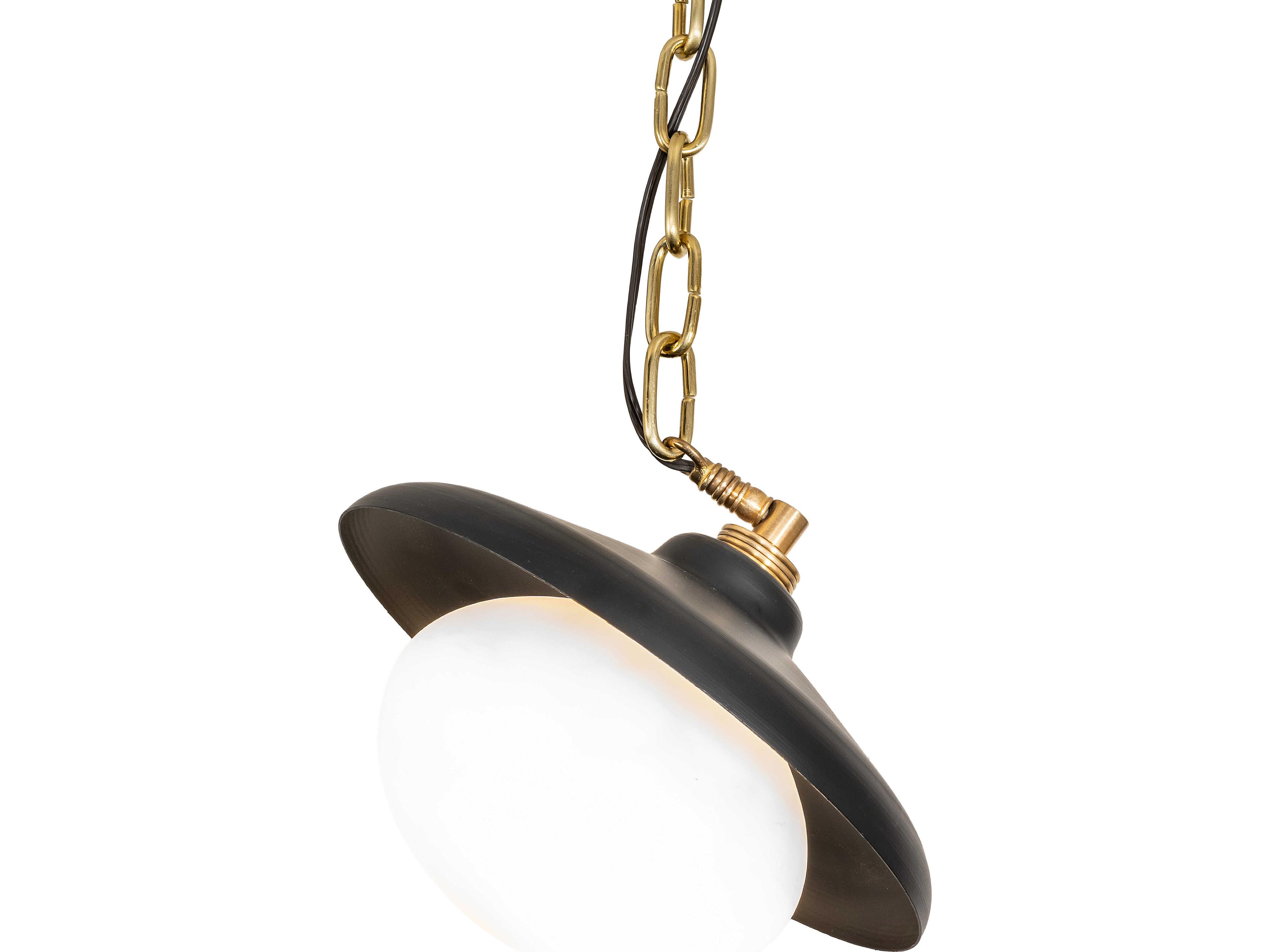 Nightstand 1-Light Satin White Opal Glass Black Mini Pendant