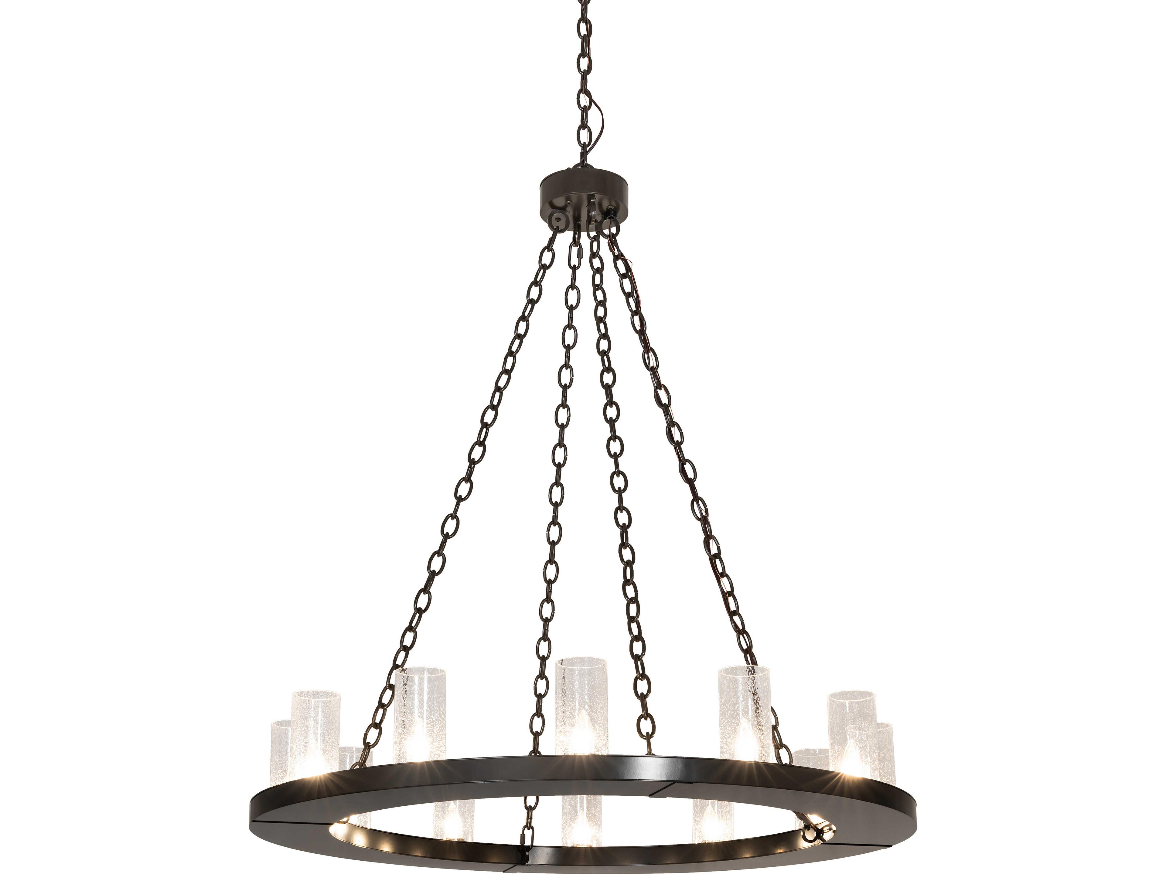 Loxley 12-Light Clear Seeded Glass Bronze Traditional Chandelier