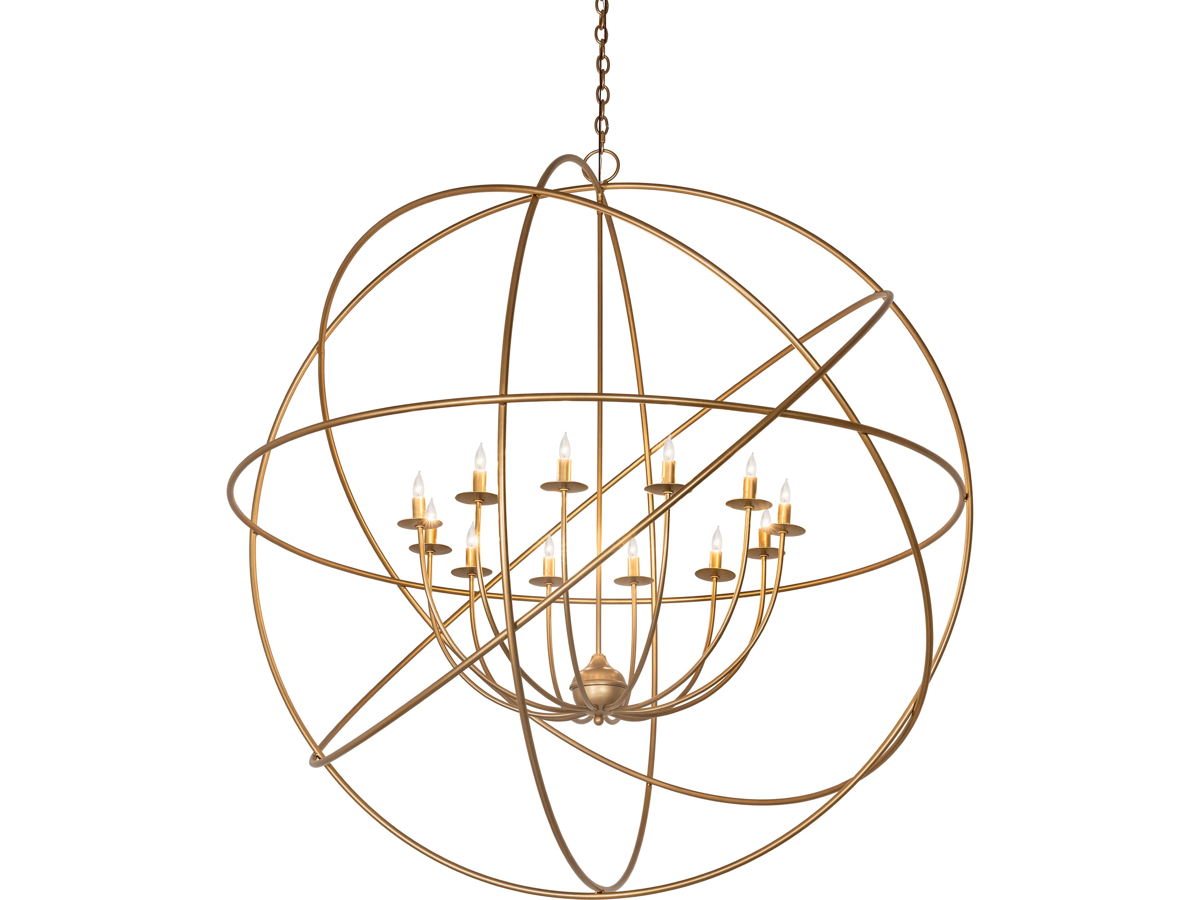 Atom Enerjisi 12-Light Gold Metallic Chandelier