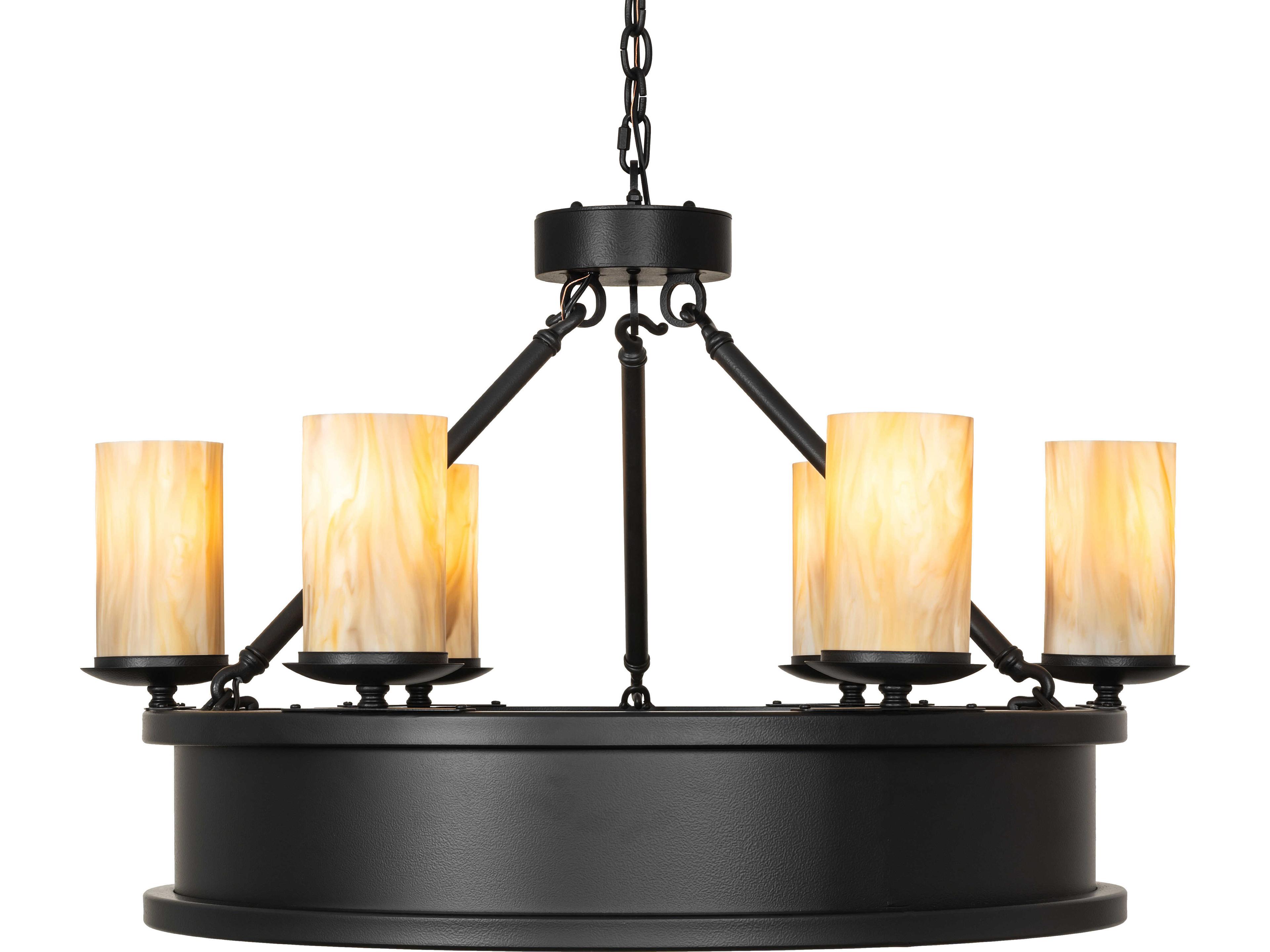 Meyda Bosa 6-Light Sahara Taupe Idalight Black Traditional Pendant