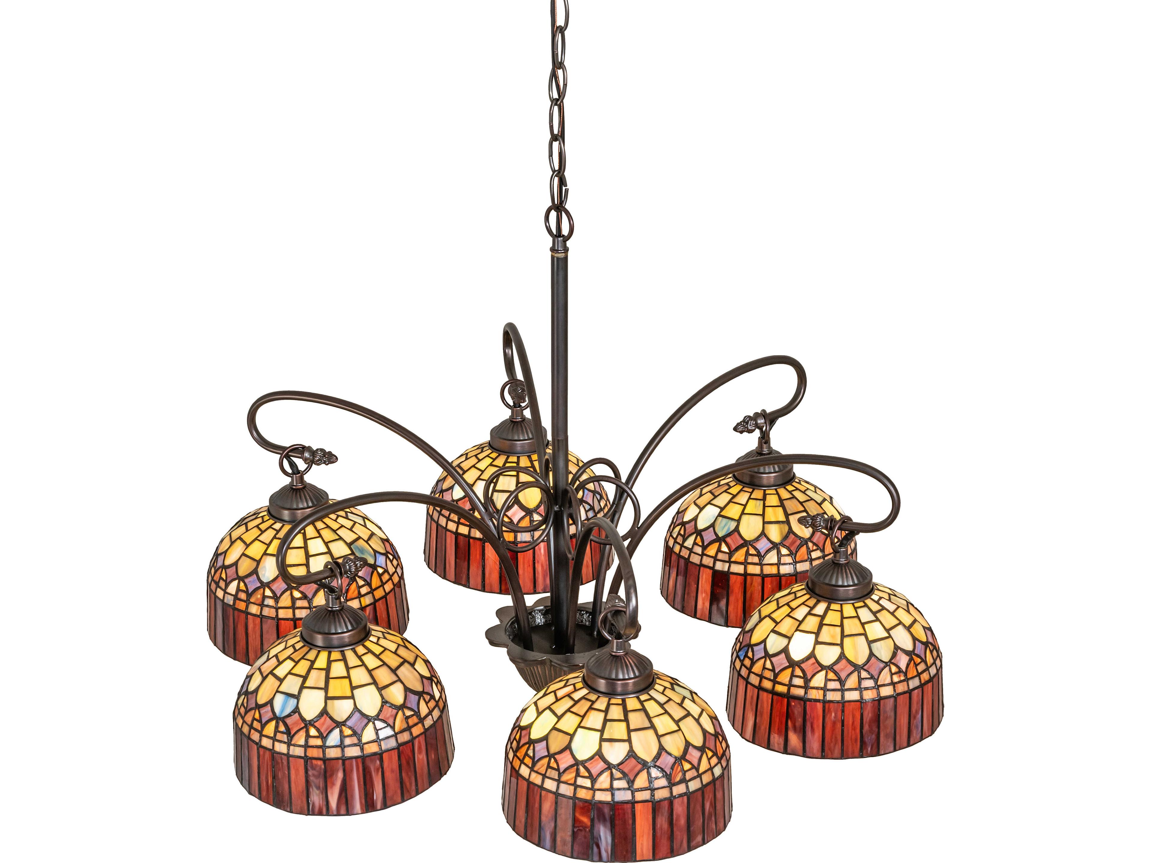 Meyda Tiffany Candice 6-Light Red Chandelier