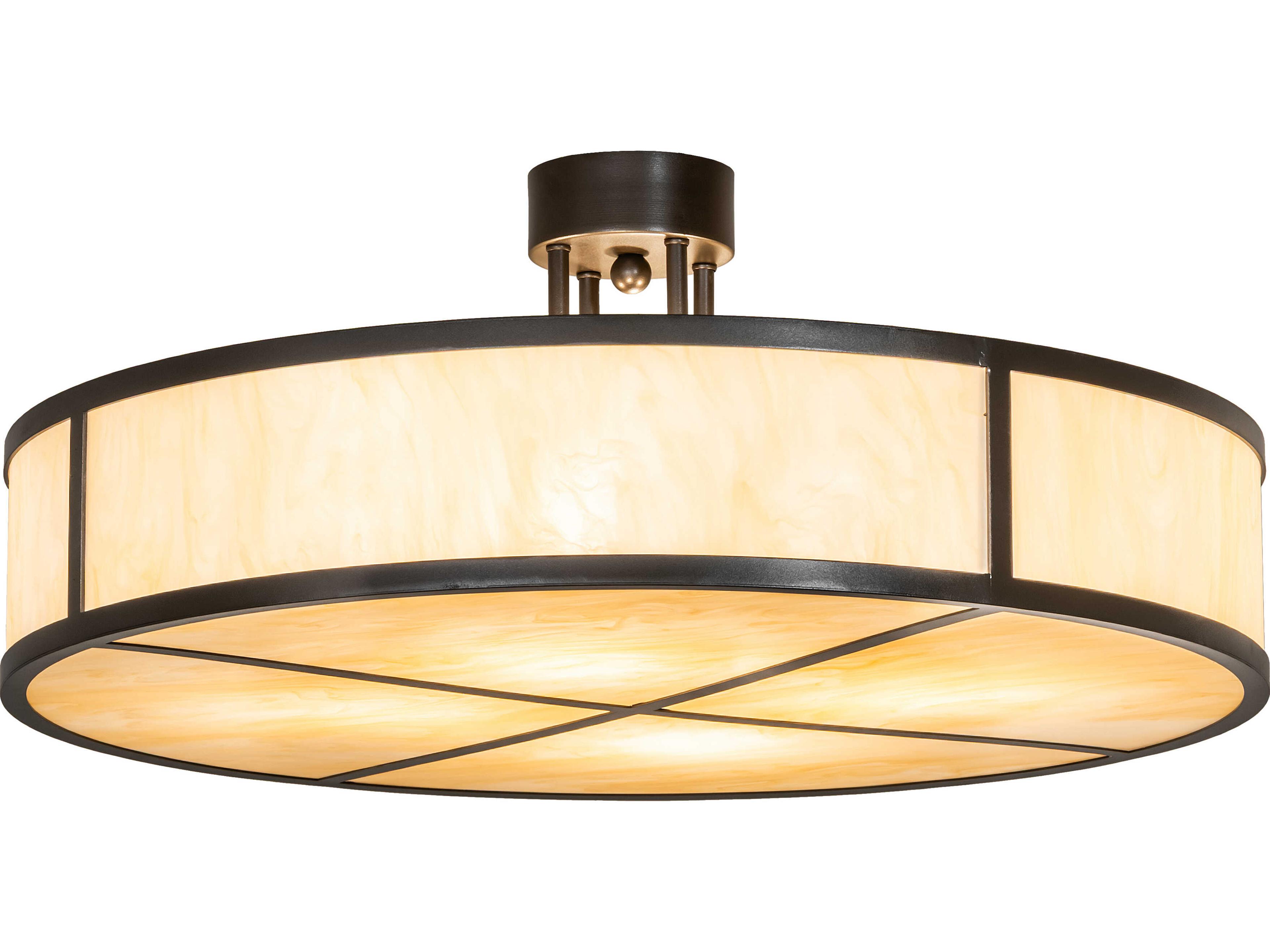 Cilindro 4-Light Sahara Taupe Idalight Bronze Semi Flush Mount