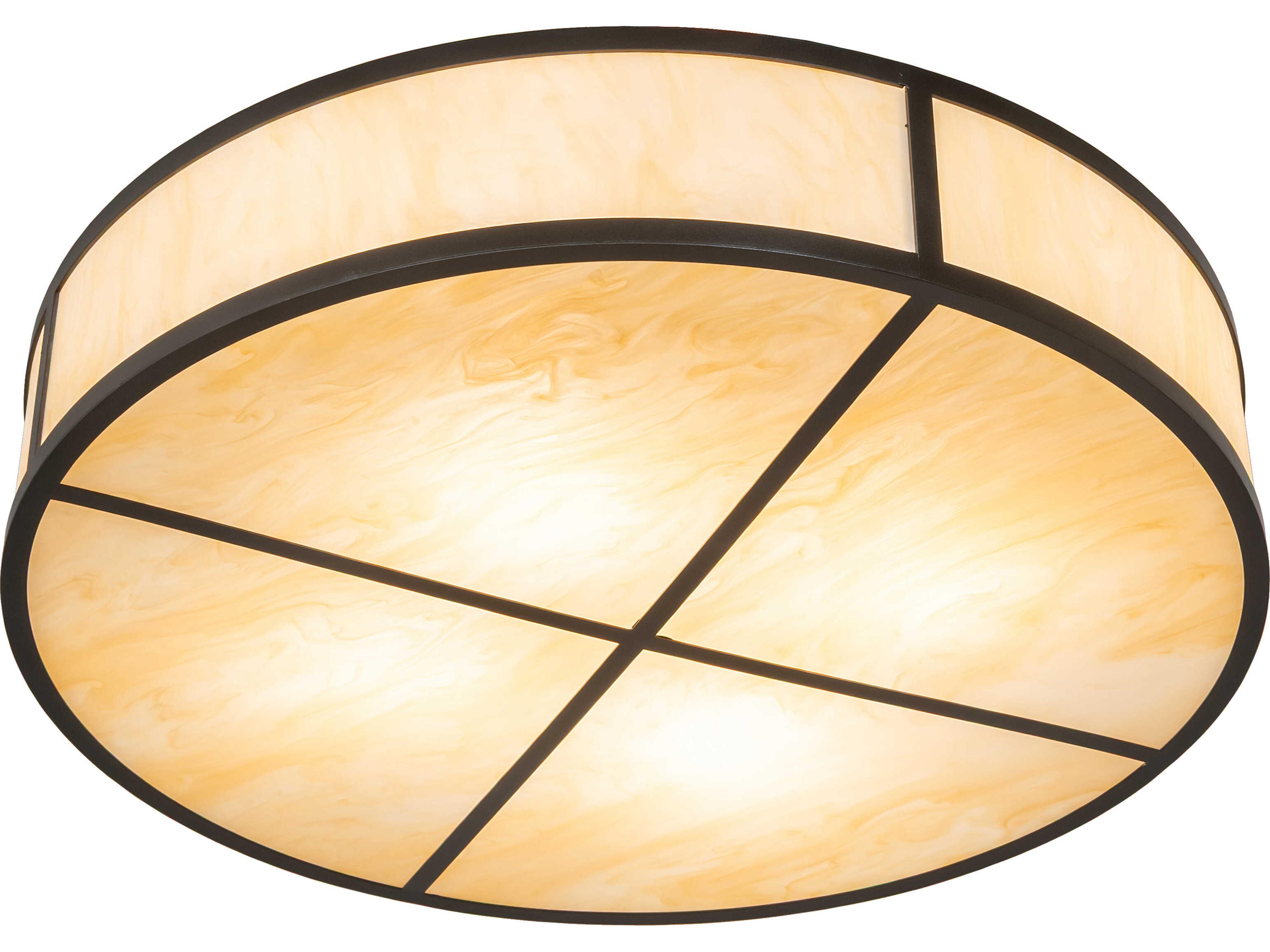 Meyda Cilindro 4-Light Sahara Taupe Idalight Bronze Semi Flush Mount