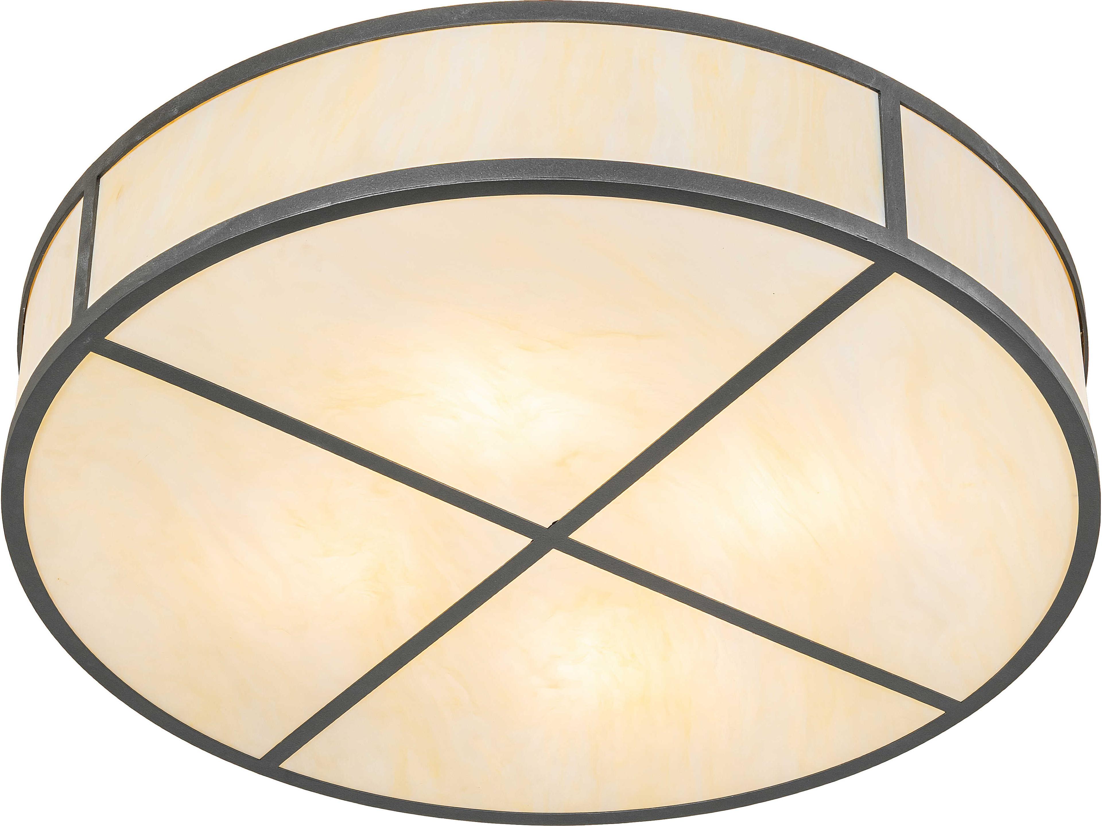 Meyda Cilindro 4-Light Creme Carrare Idalight Gunmetal Semi Flush Mount