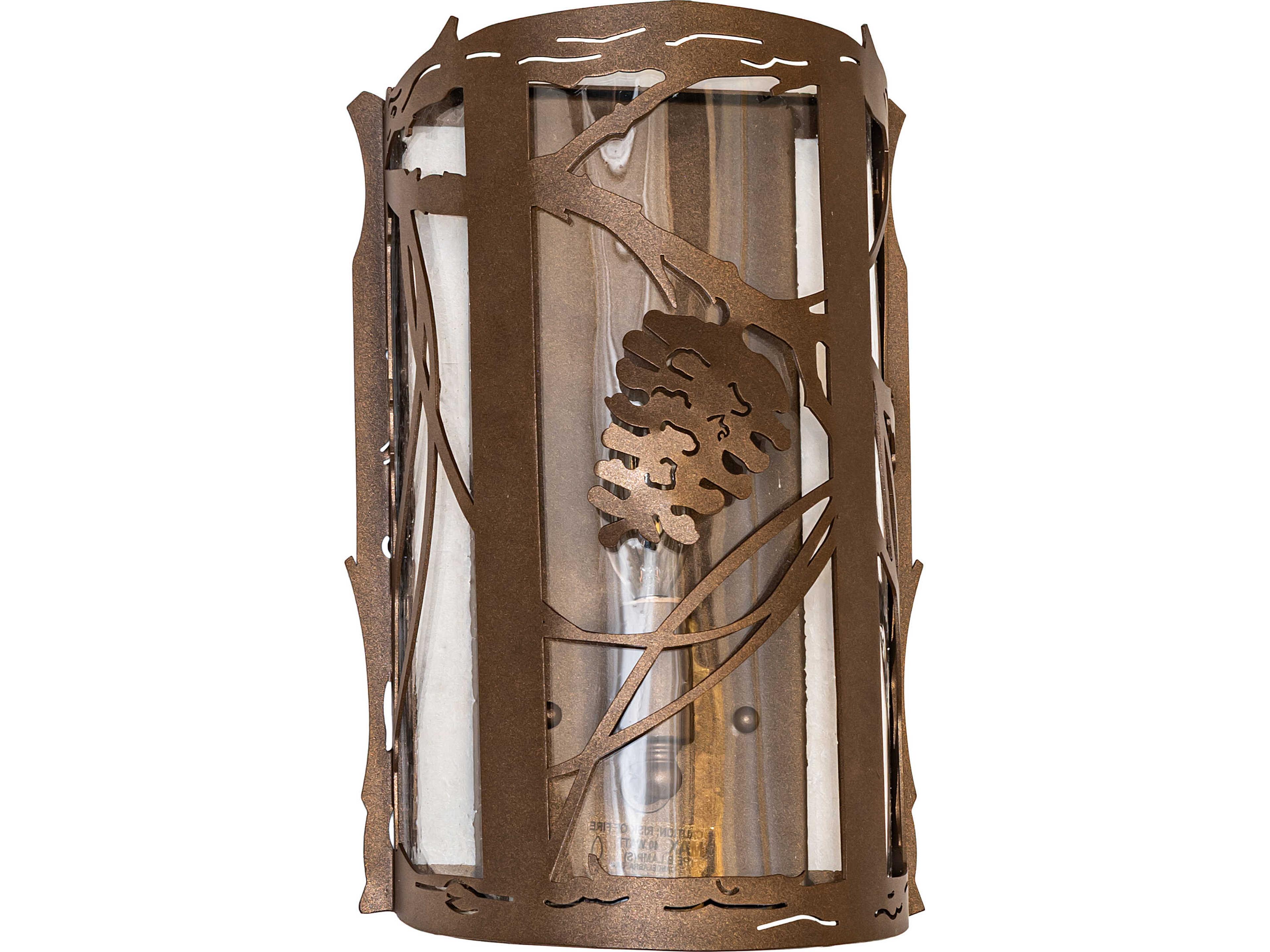 Meyda Whispering Pines 1-Light Crystal Idalight Bronze Traditional Wall Sconce