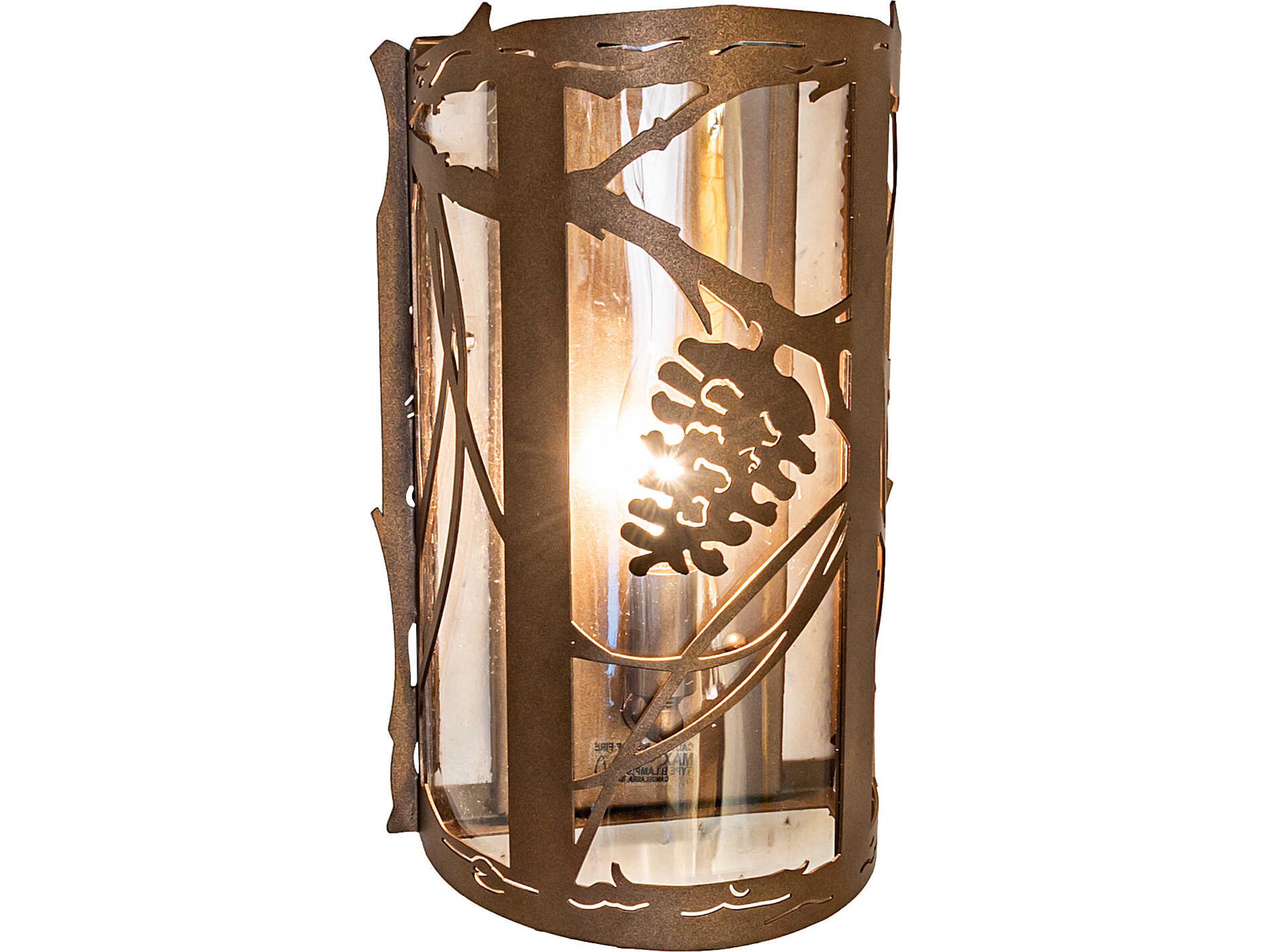 Meyda Whispering Pines 1-Light Crystal Idalight Bronze Traditional Wall Sconce