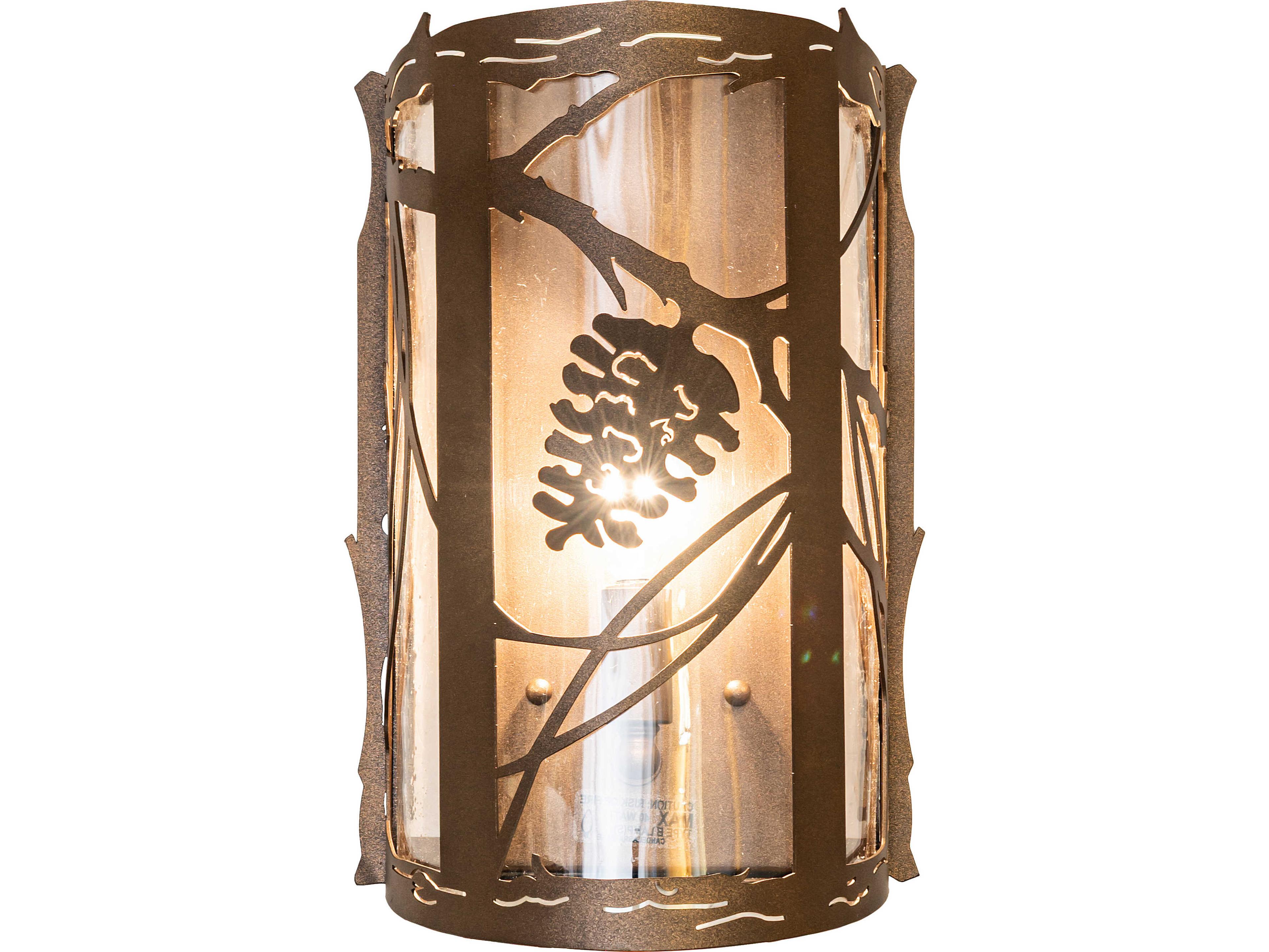 Meyda Whispering Pines 1-Light Crystal Idalight Bronze Traditional Wall Sconce