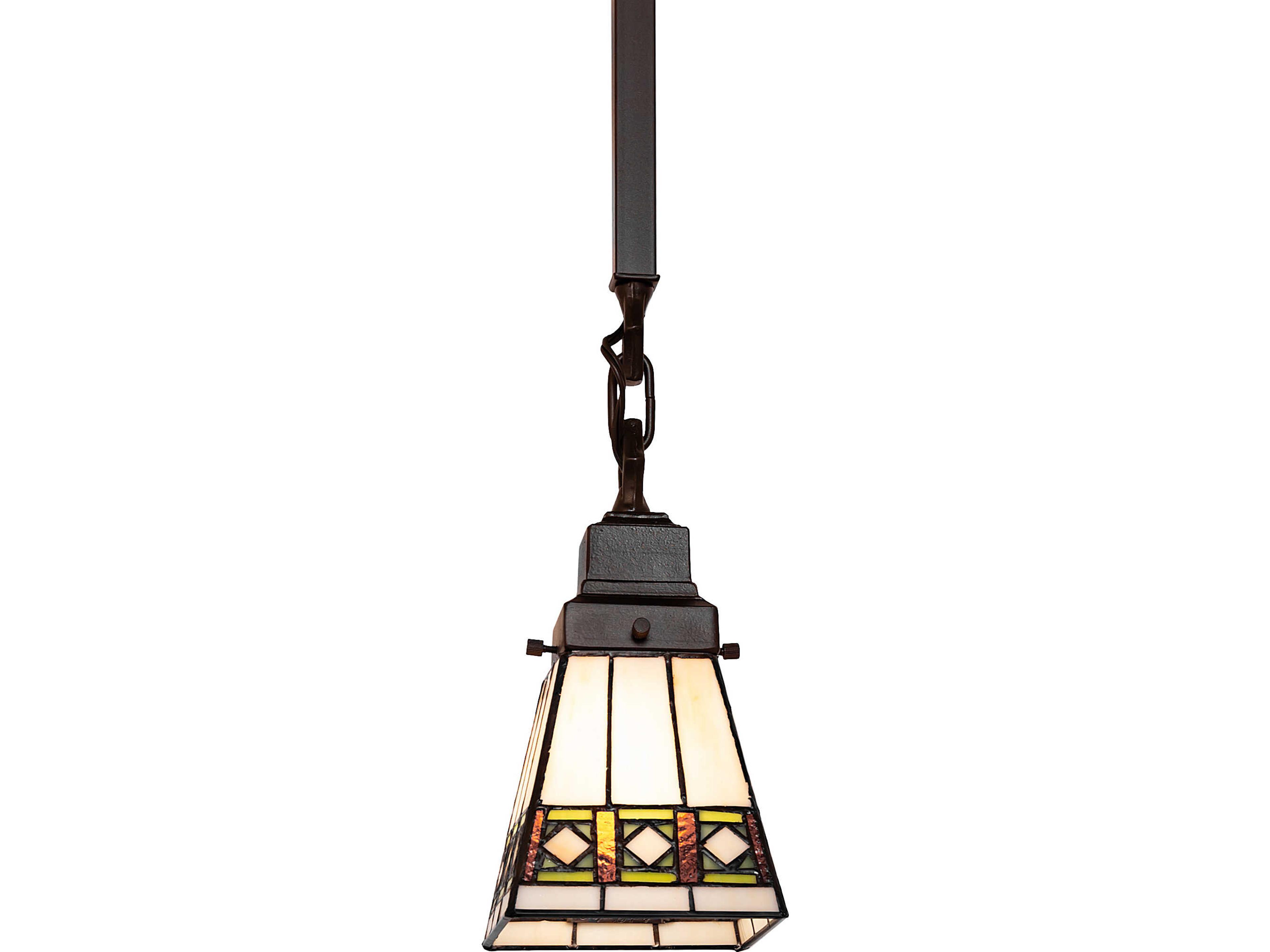 Diamond Band Mission 1-Light Black Traditional Mini Pendant