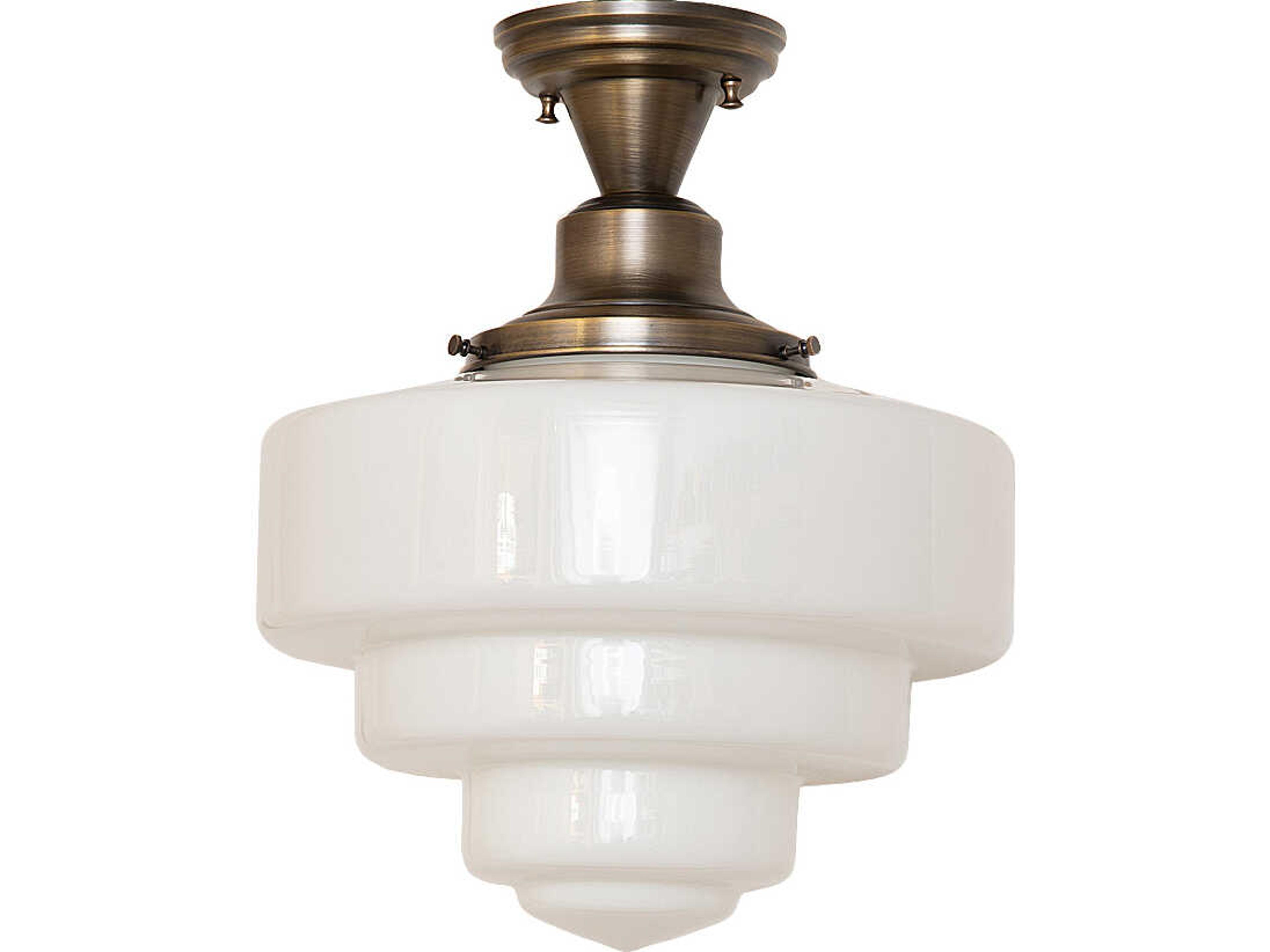 Meyda Revival 1-Light Brass Flush Mount