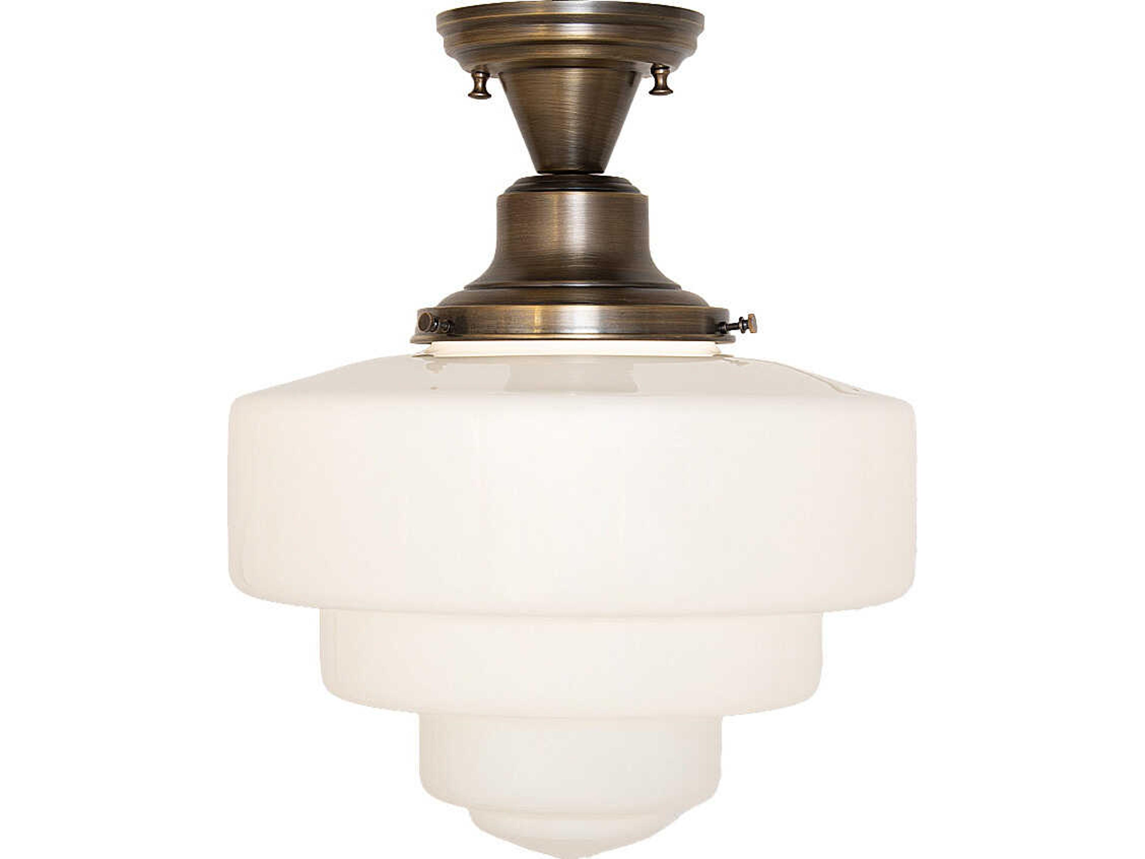 Meyda Revival 1-Light Brass Flush Mount