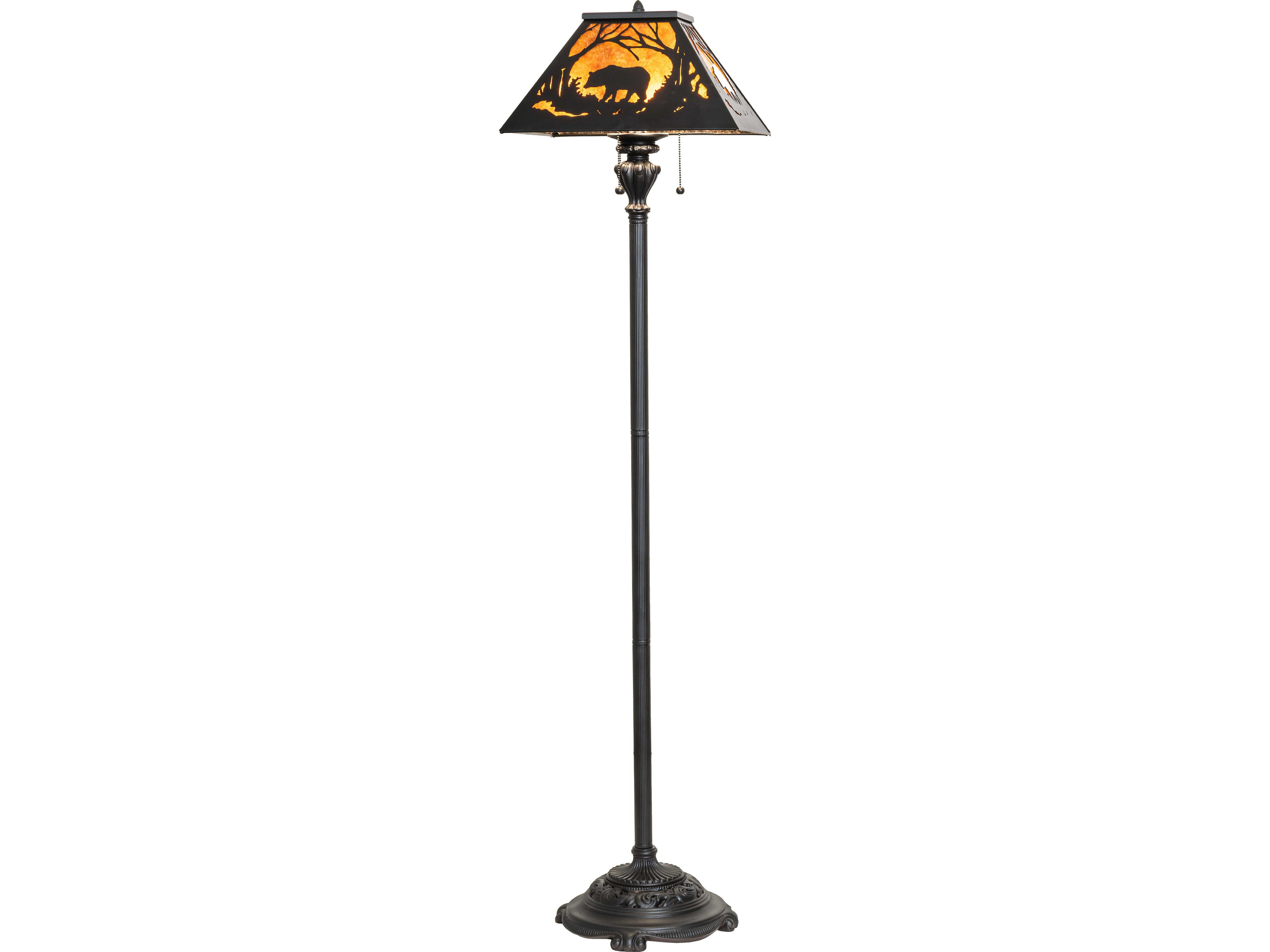 Bear At Dawn at Black Traditional Floor Lamp