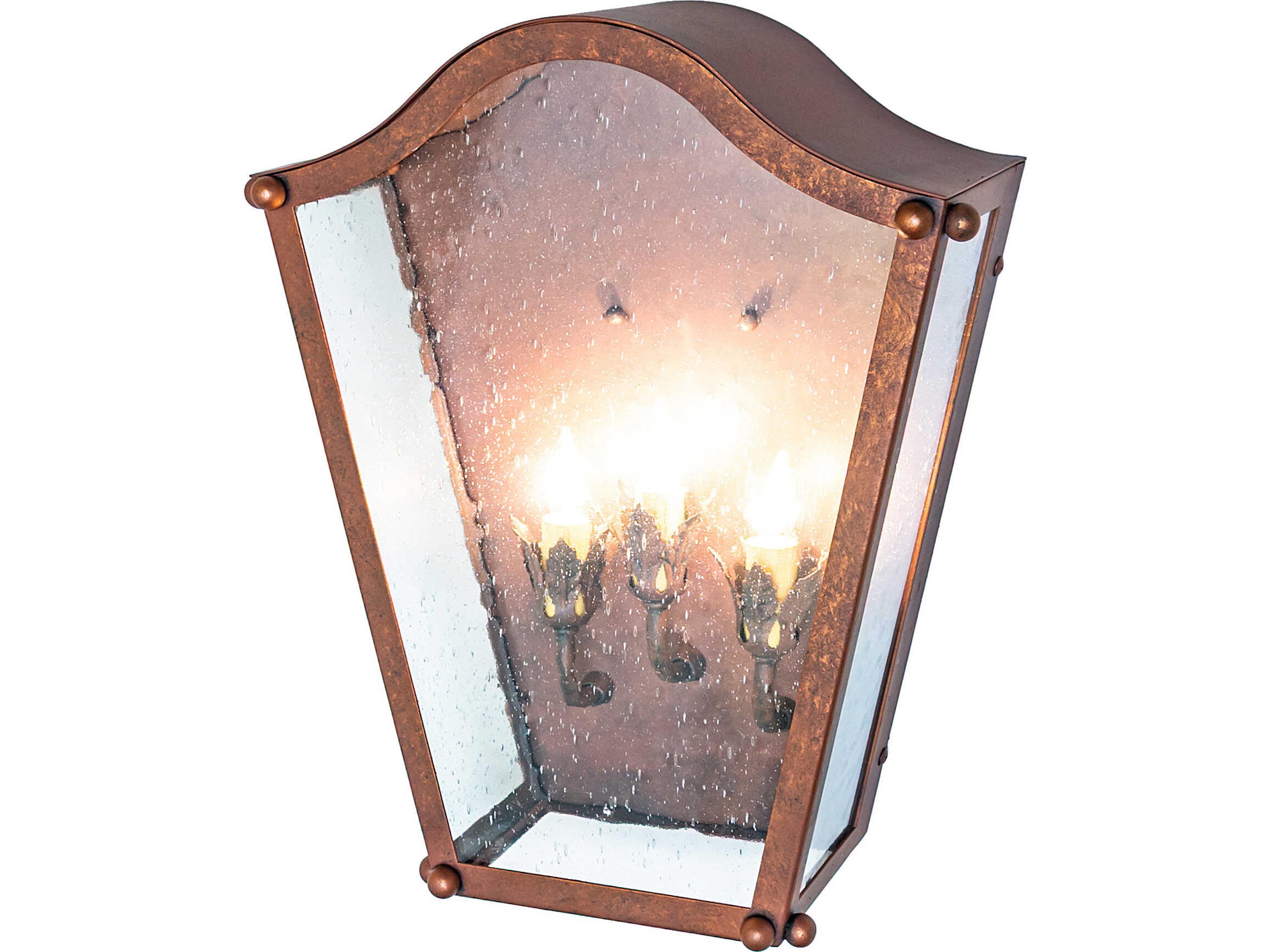 Meyda Austin 3-Light Clear Seeded Glass Bronze Traditional Wall Sconce