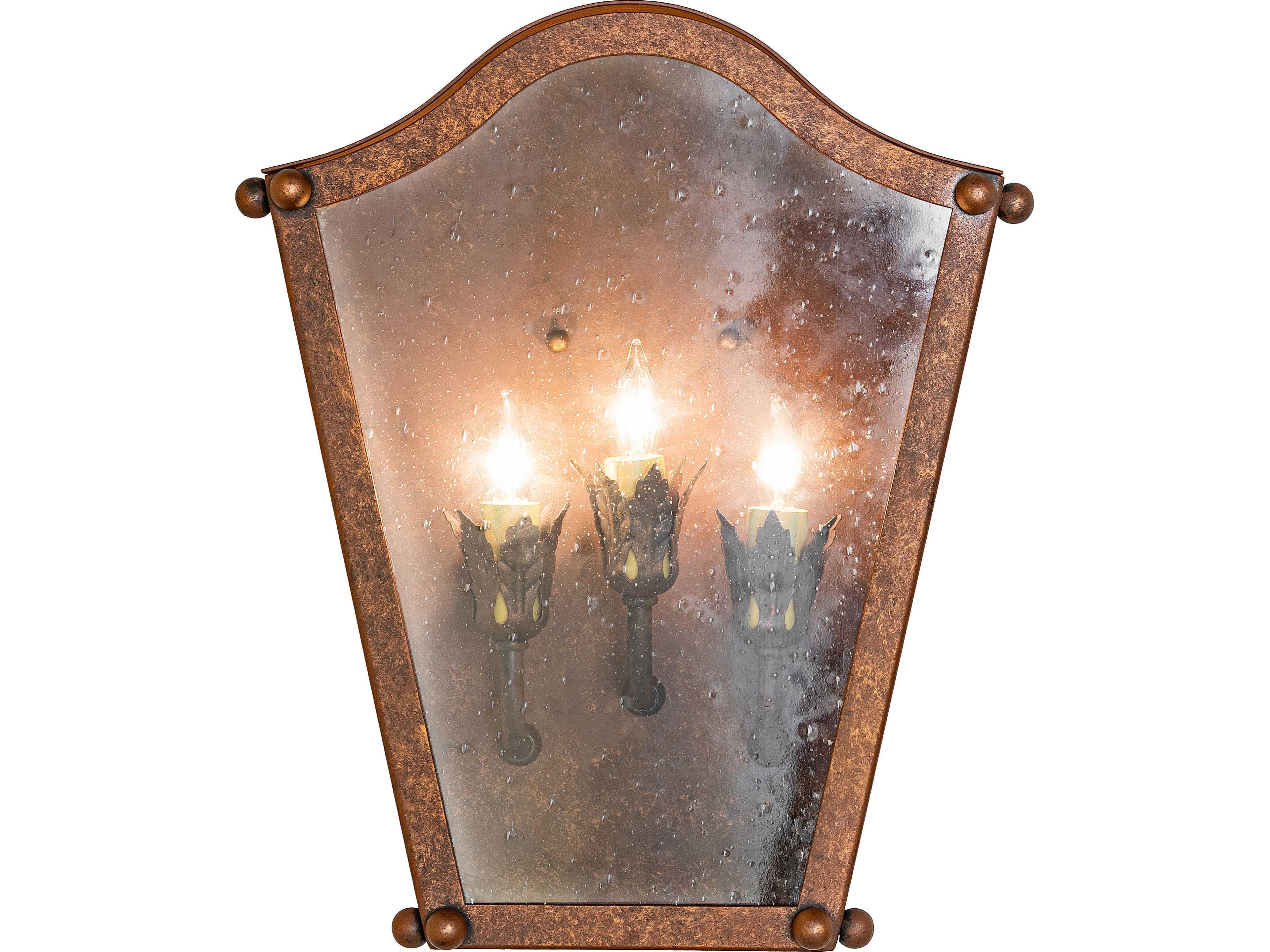 Meyda Austin 3-Light Clear Seeded Glass Bronze Traditional Wall Sconce