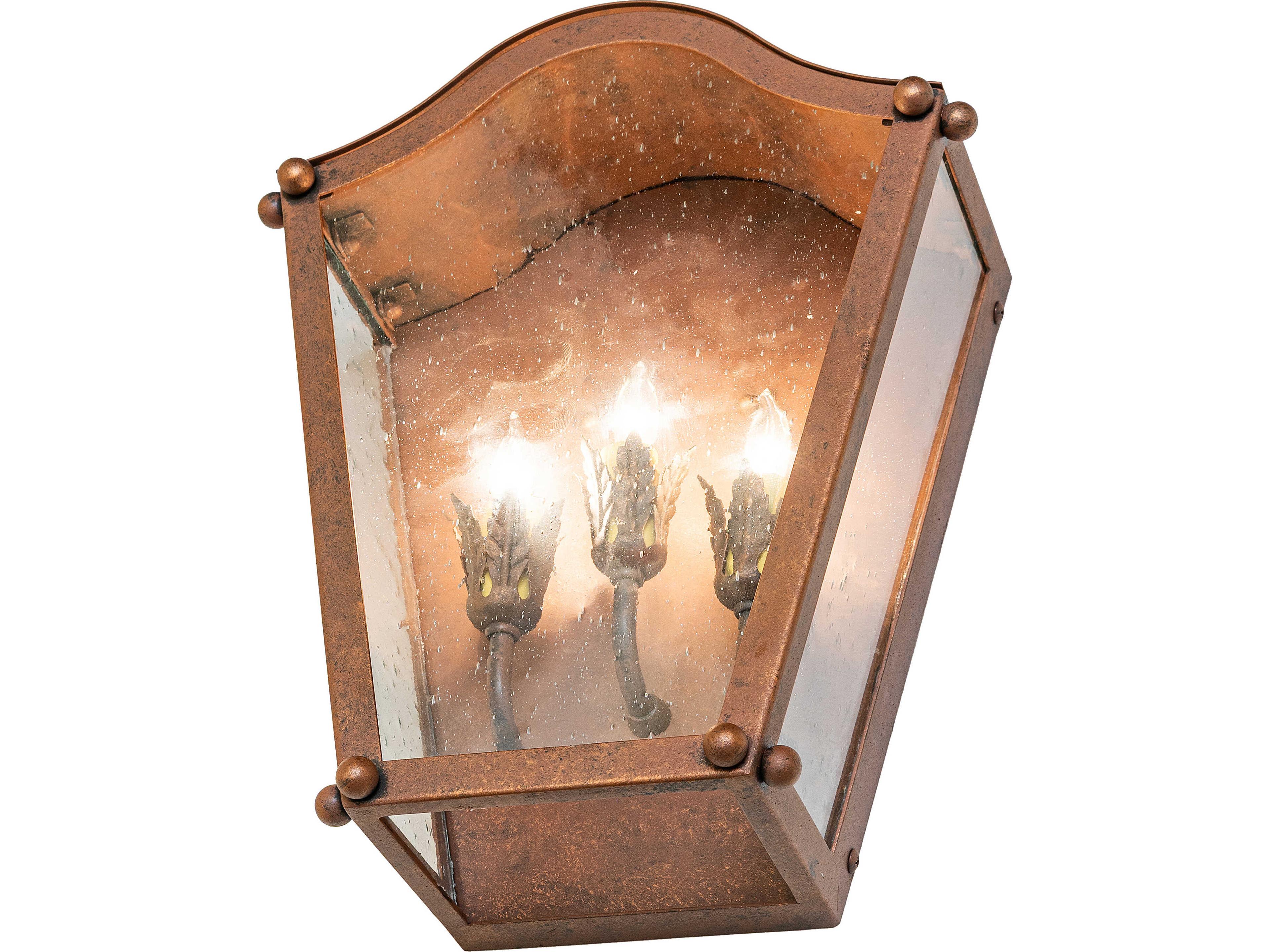 Meyda Austin 3-Light Clear Seeded Glass Bronze Traditional Wall Sconce