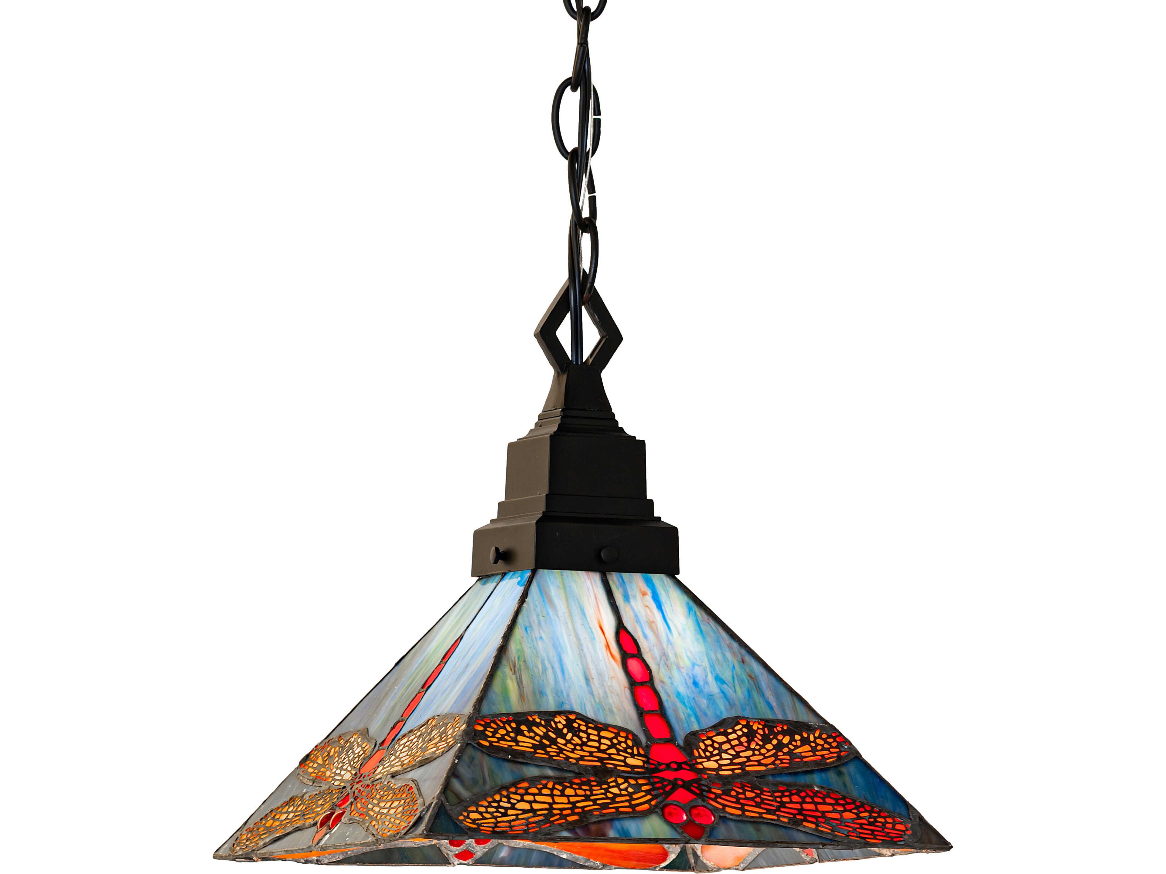 Prairie Dragonfly 1-Light Bronze Traditional Mini Pendant