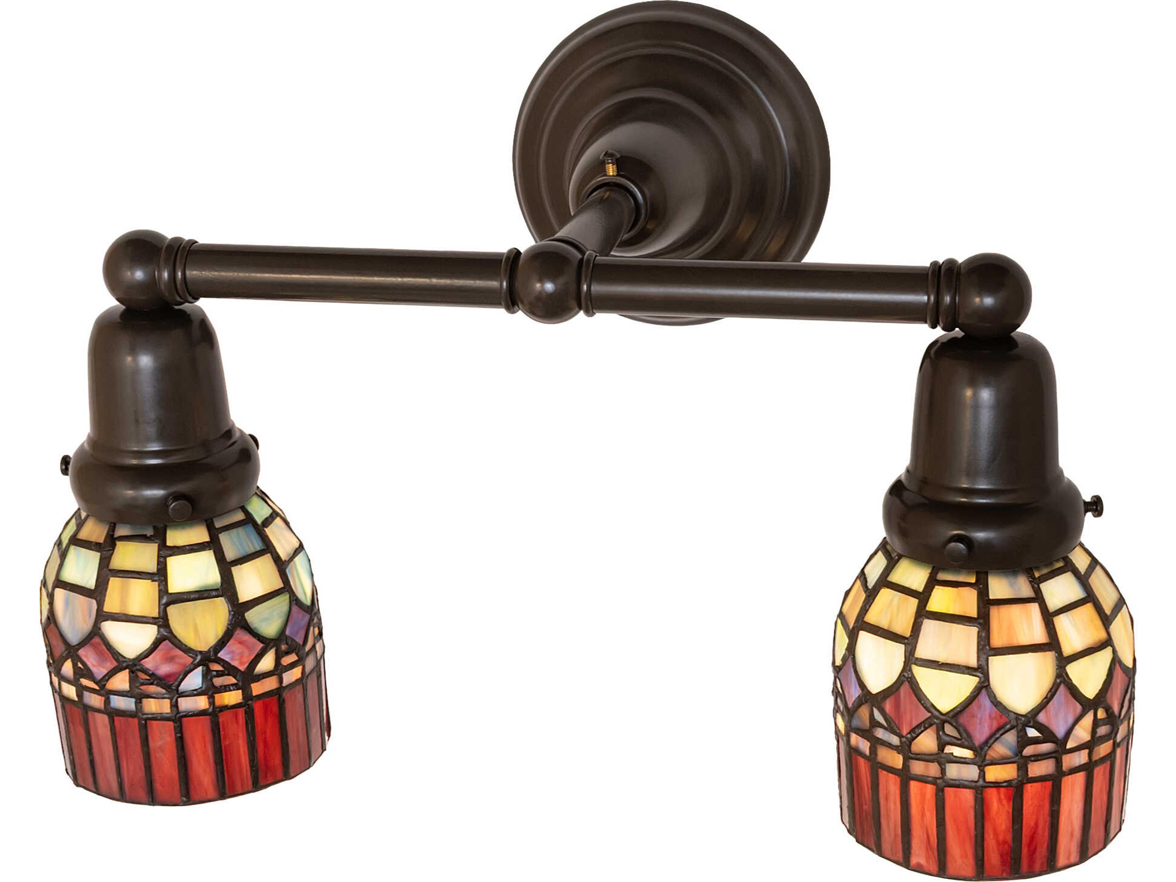 Meyda Tiffany Candice 2-Light Red Traditional Vanity Light