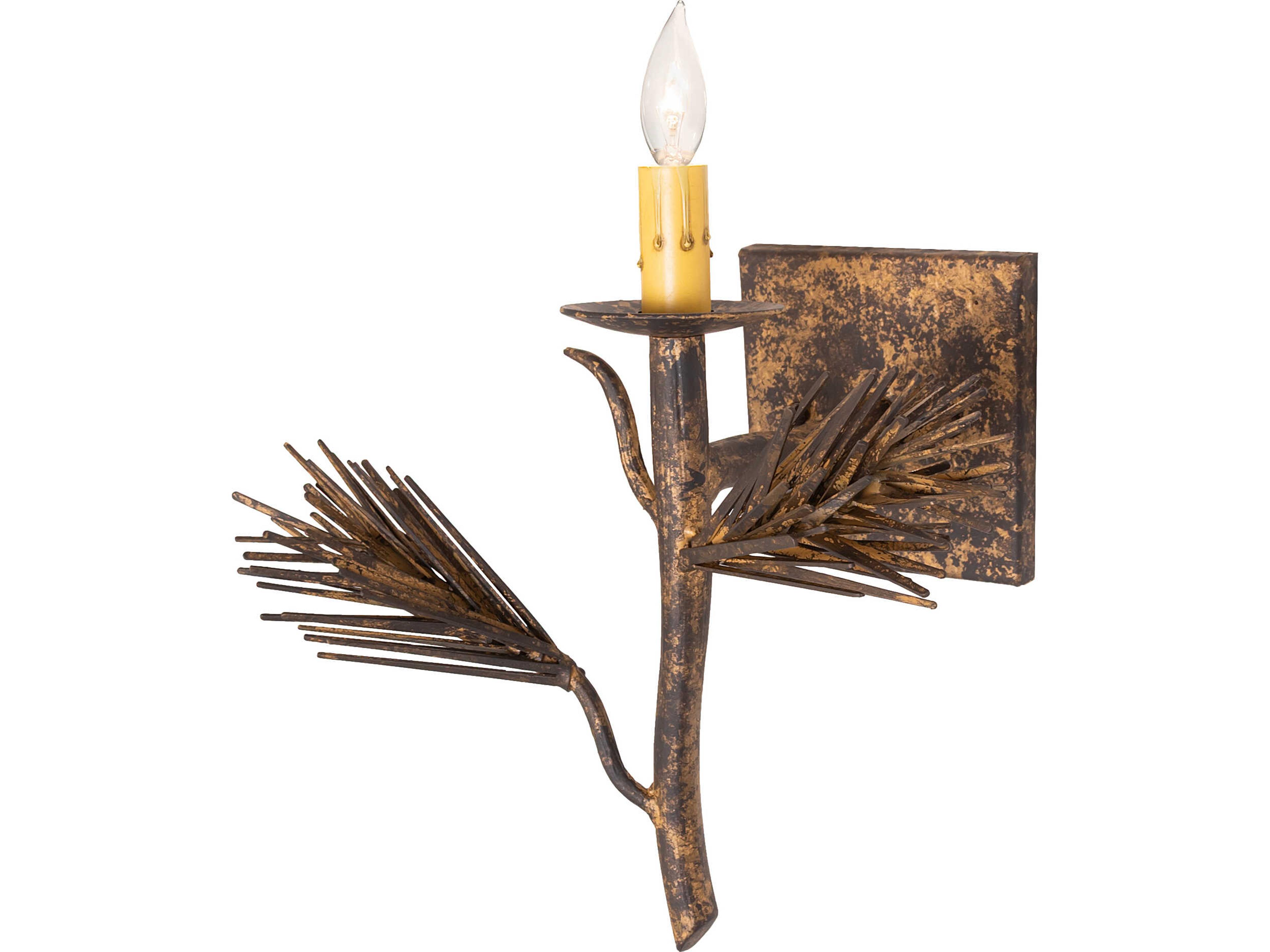 Meyda Lone Pine 1-Light Old Gold Traditional Wall Sconce