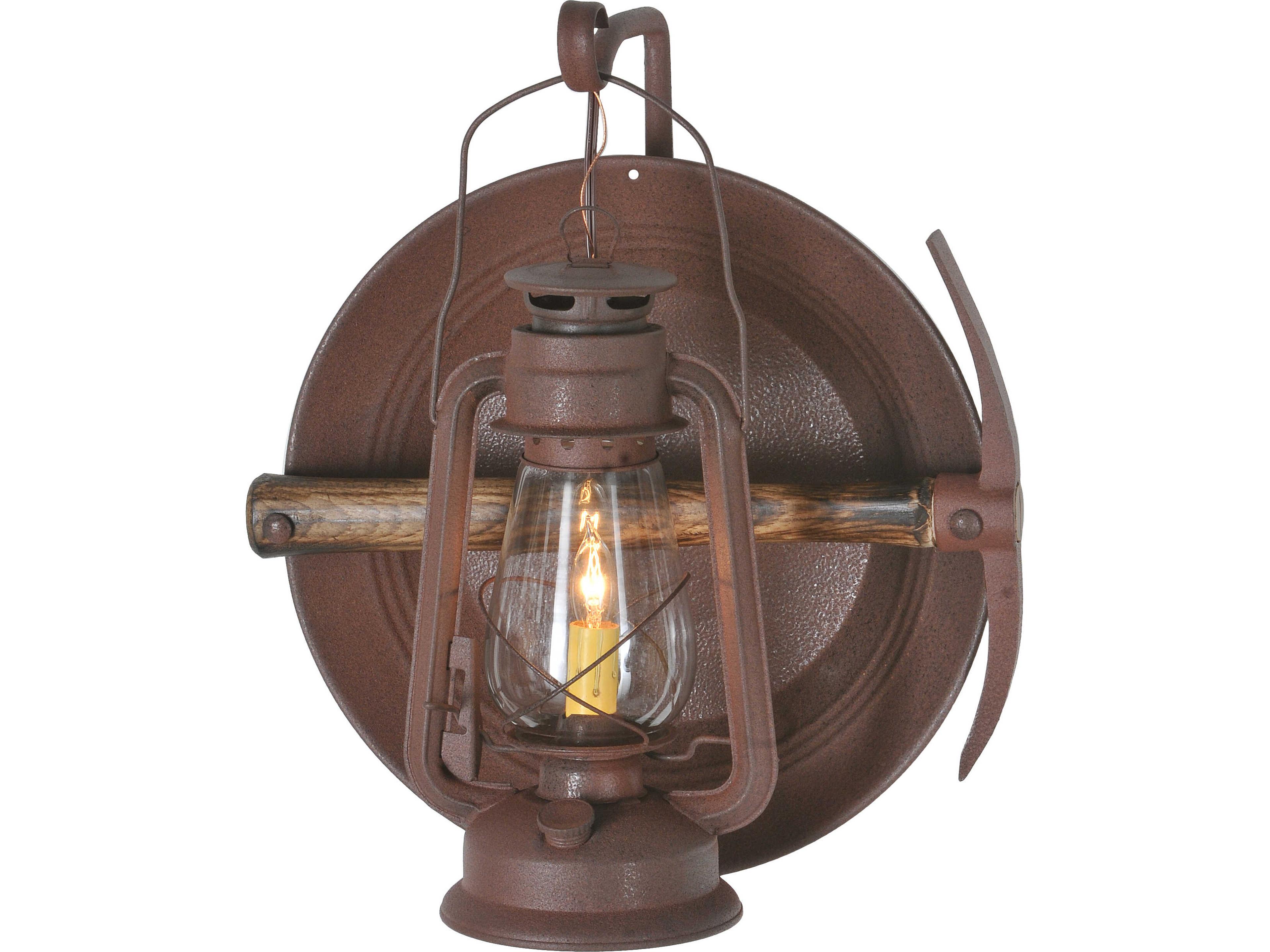 Meyda Miners Lantern 1-Light Clear Glass Brown Traditional Wall Sconce