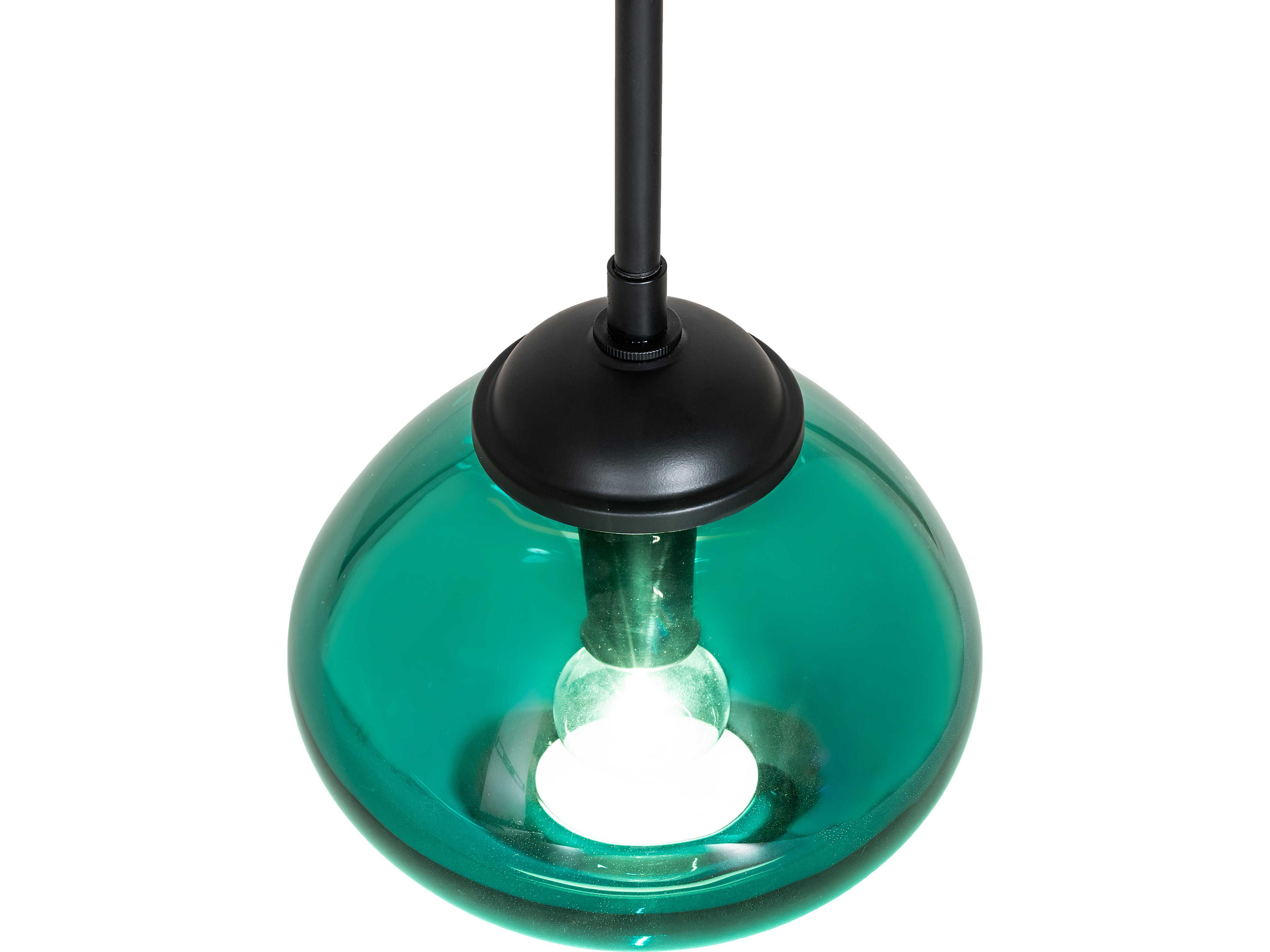 Meyda 1-Light Green Glass Black Traditional Mini Pendant