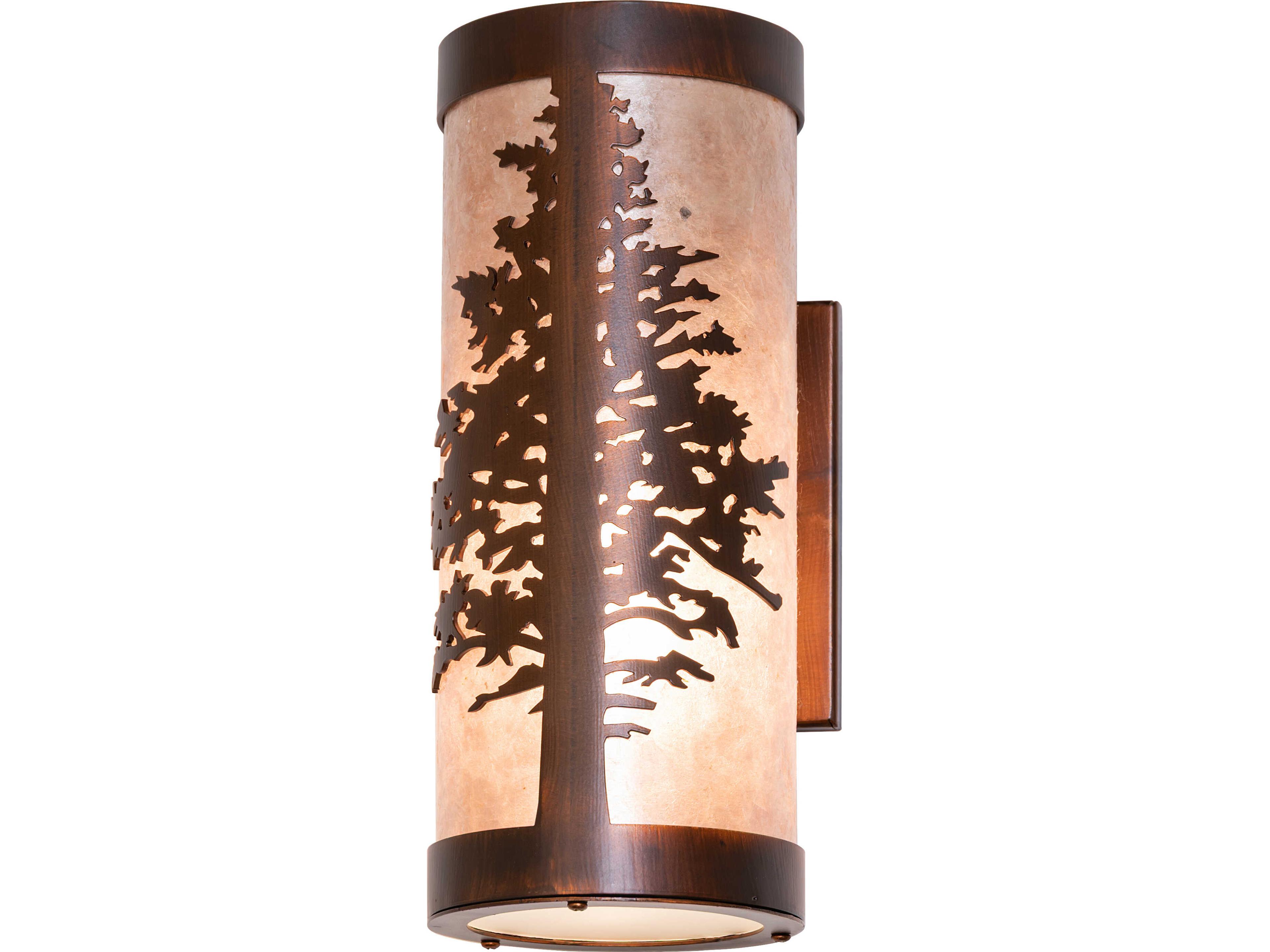 Tamarack 1-Light Silver Mica frosted Clear Glass Copper Wall Sconce
