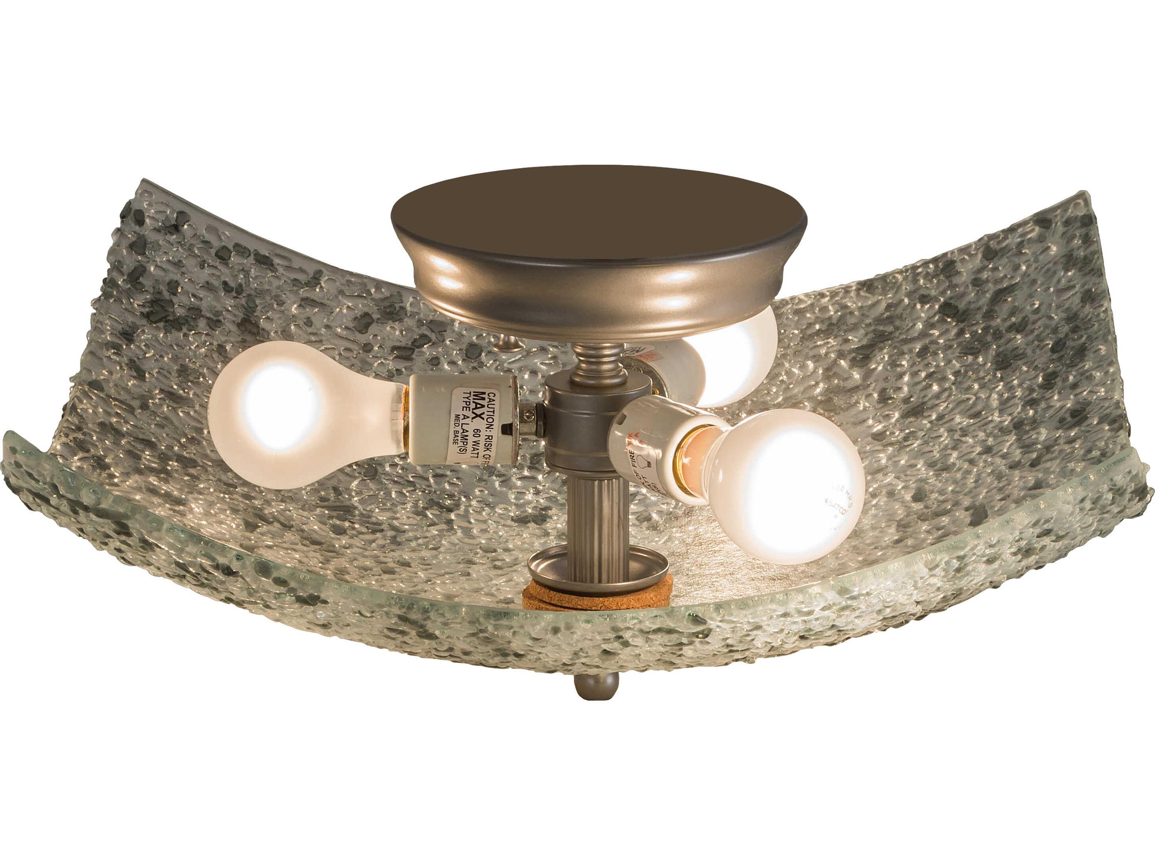 Meyda Metro Fusion 3-Light Silver Flush Mount