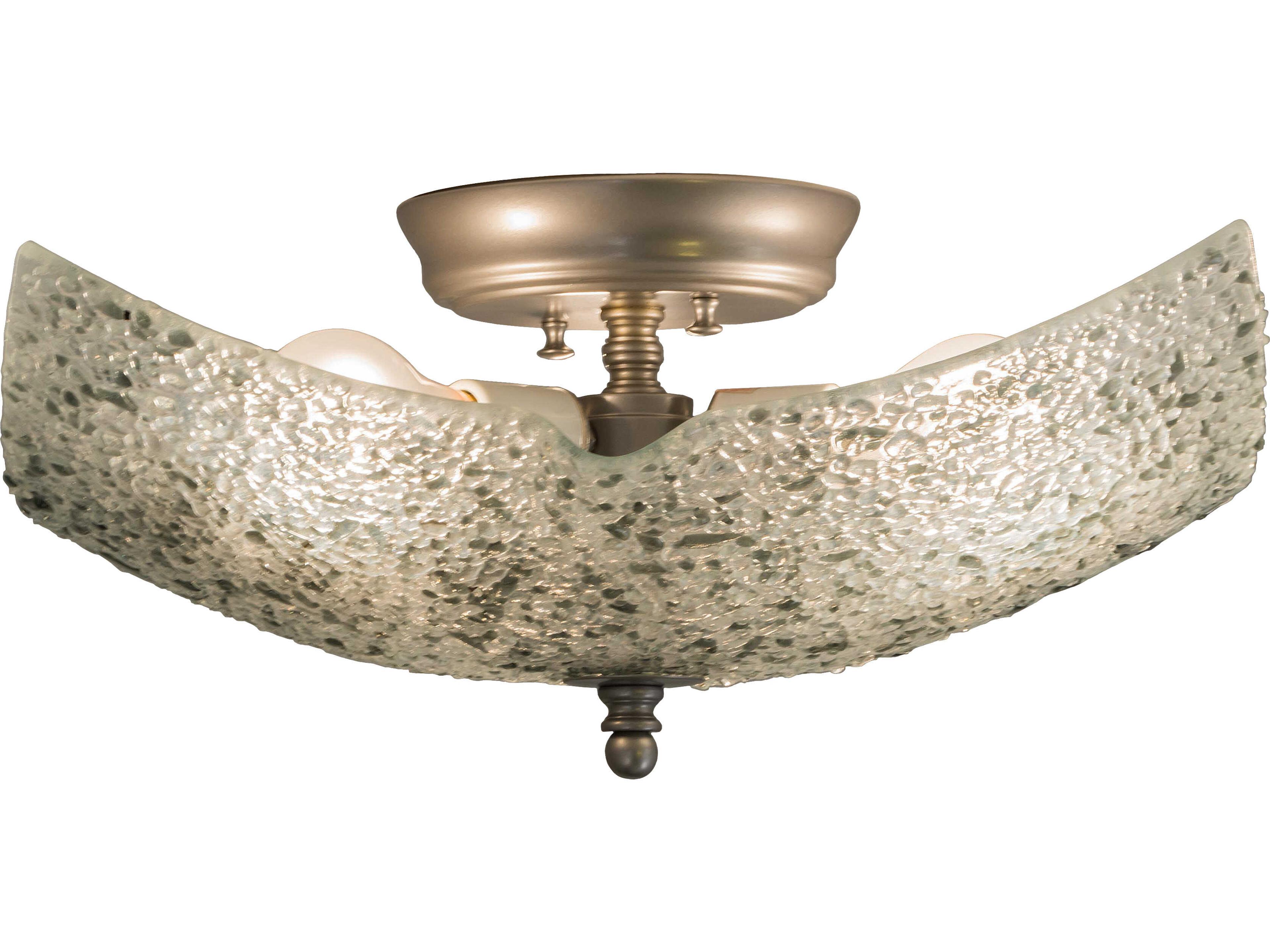 Meyda Metro Fusion 3-Light Silver Flush Mount