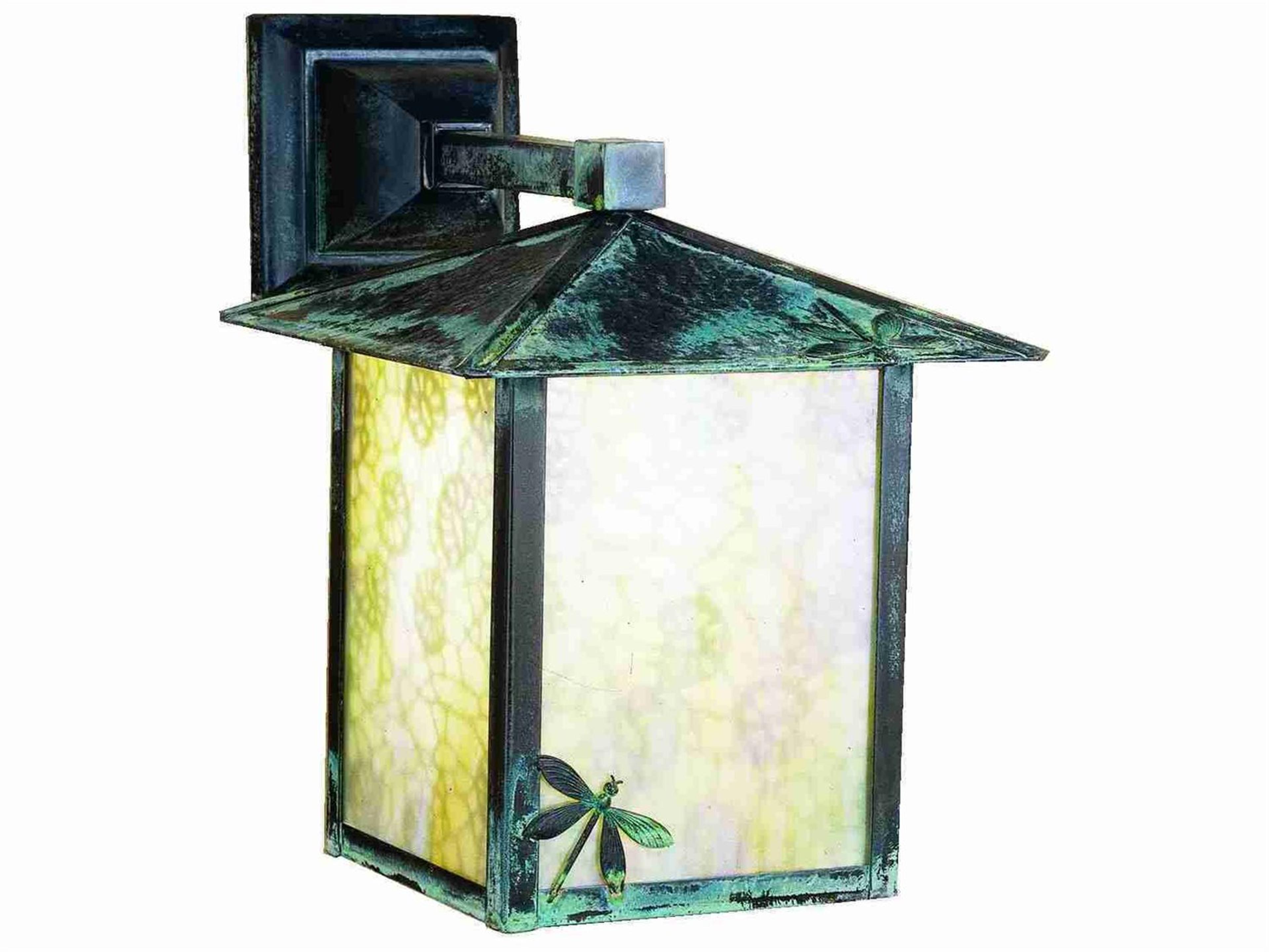 Seneca Lotus Leaf and Dragonfly Outdoor Wall Light