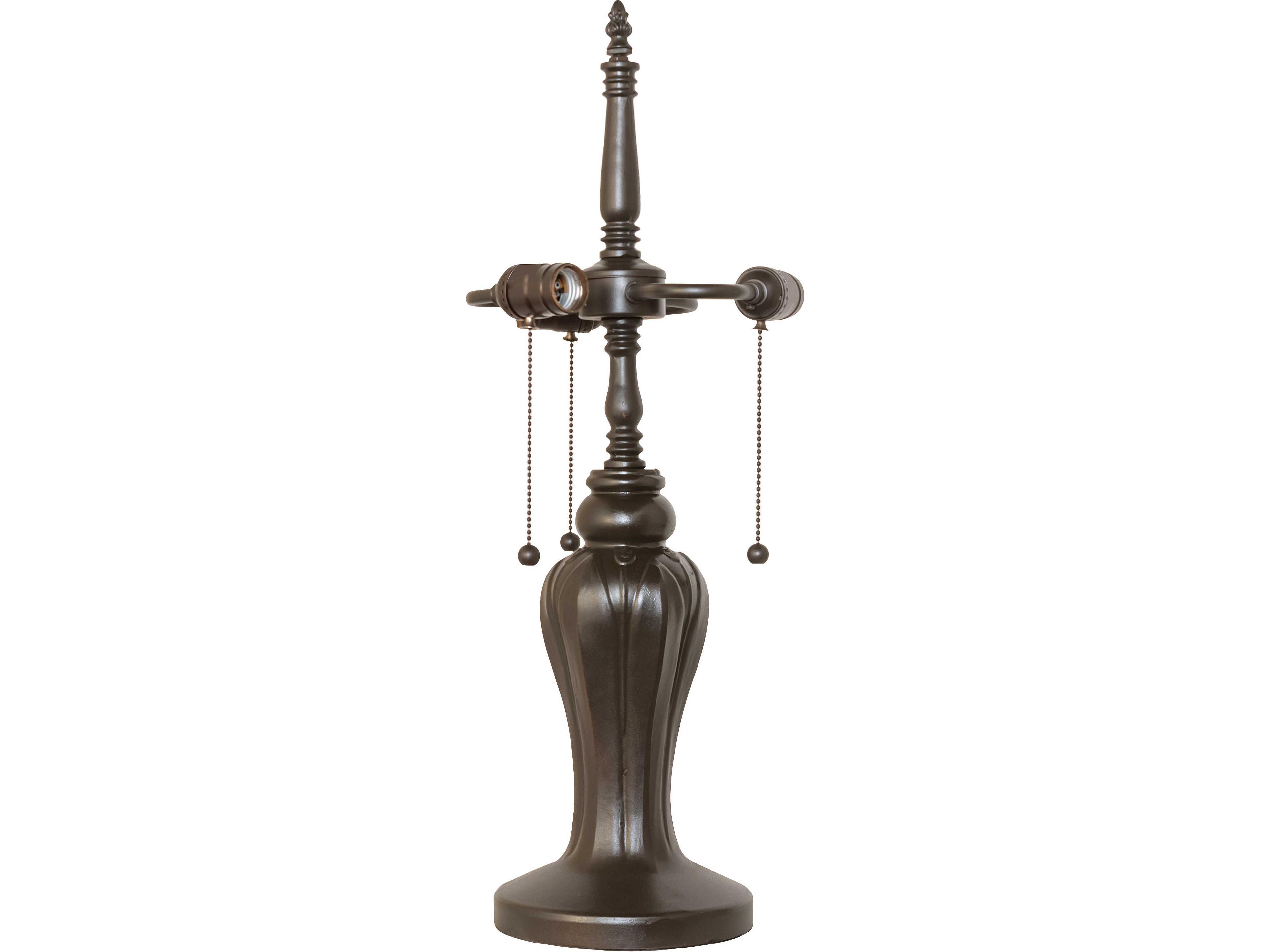 Tulip Vase Mahogany Bronze 3-Light Table Lamp