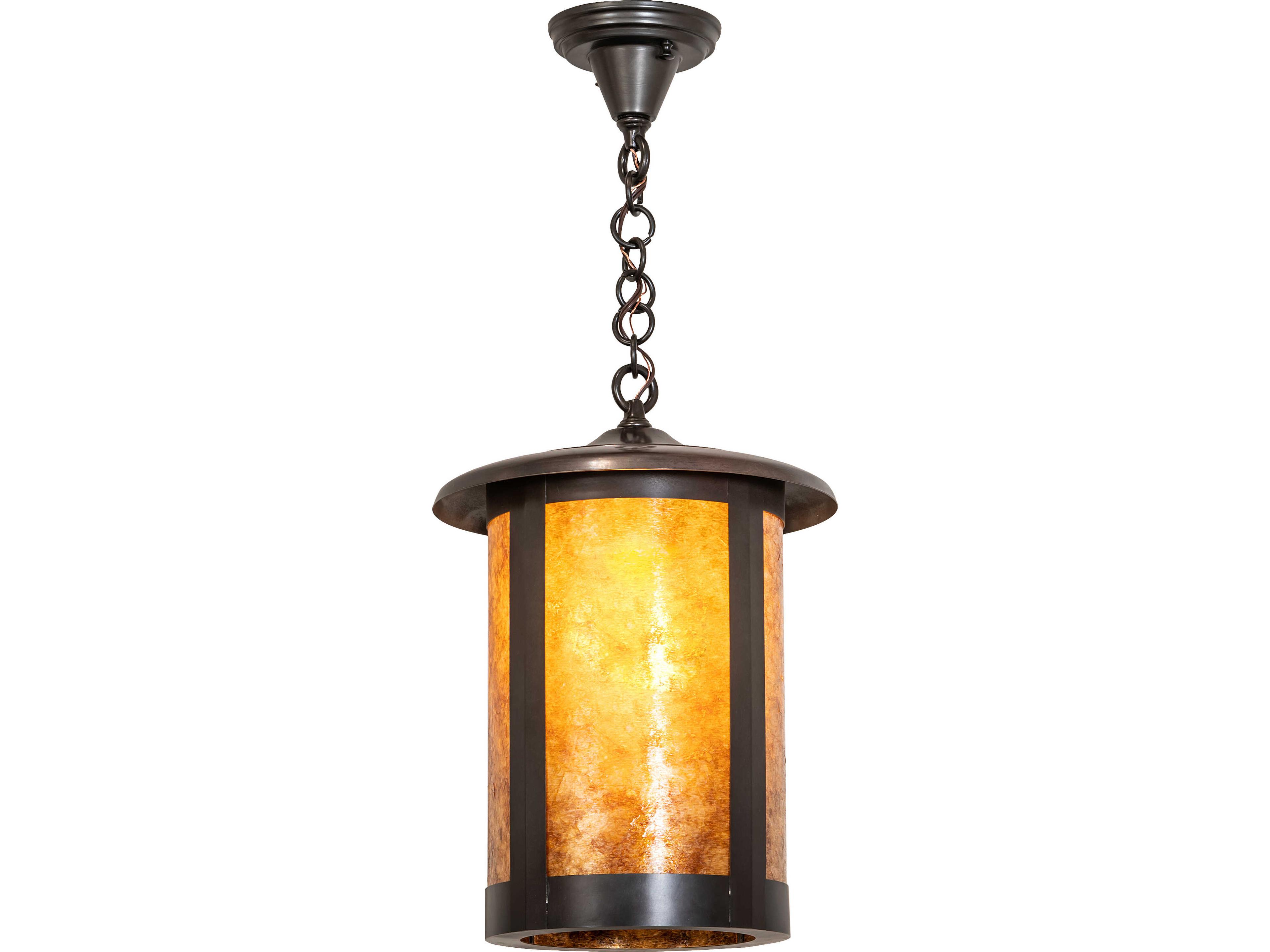 Fulton 1-Light Amber Mica Brown Pendant