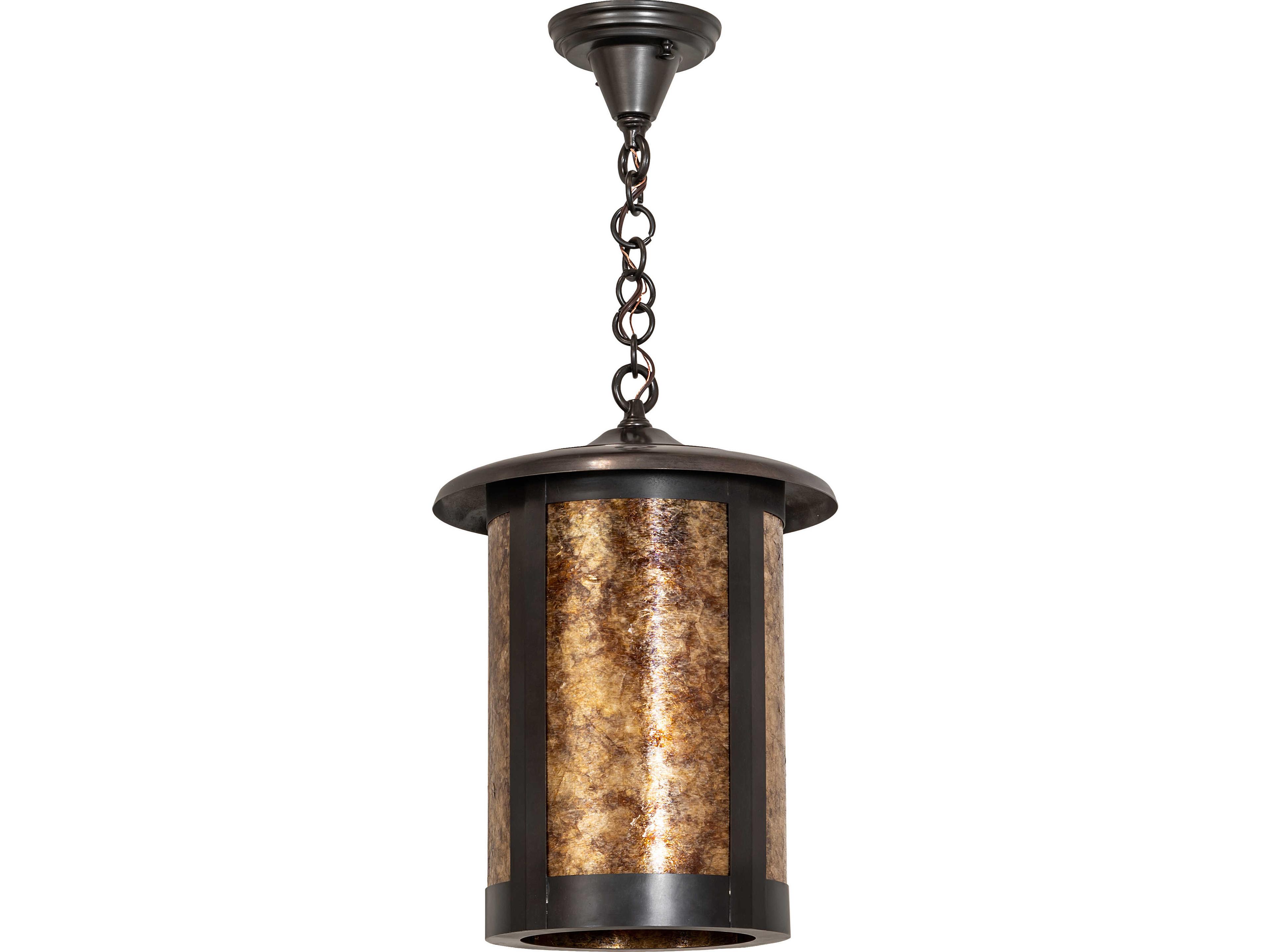 Meyda Fulton 1-Light Amber Mica Brown Pendant