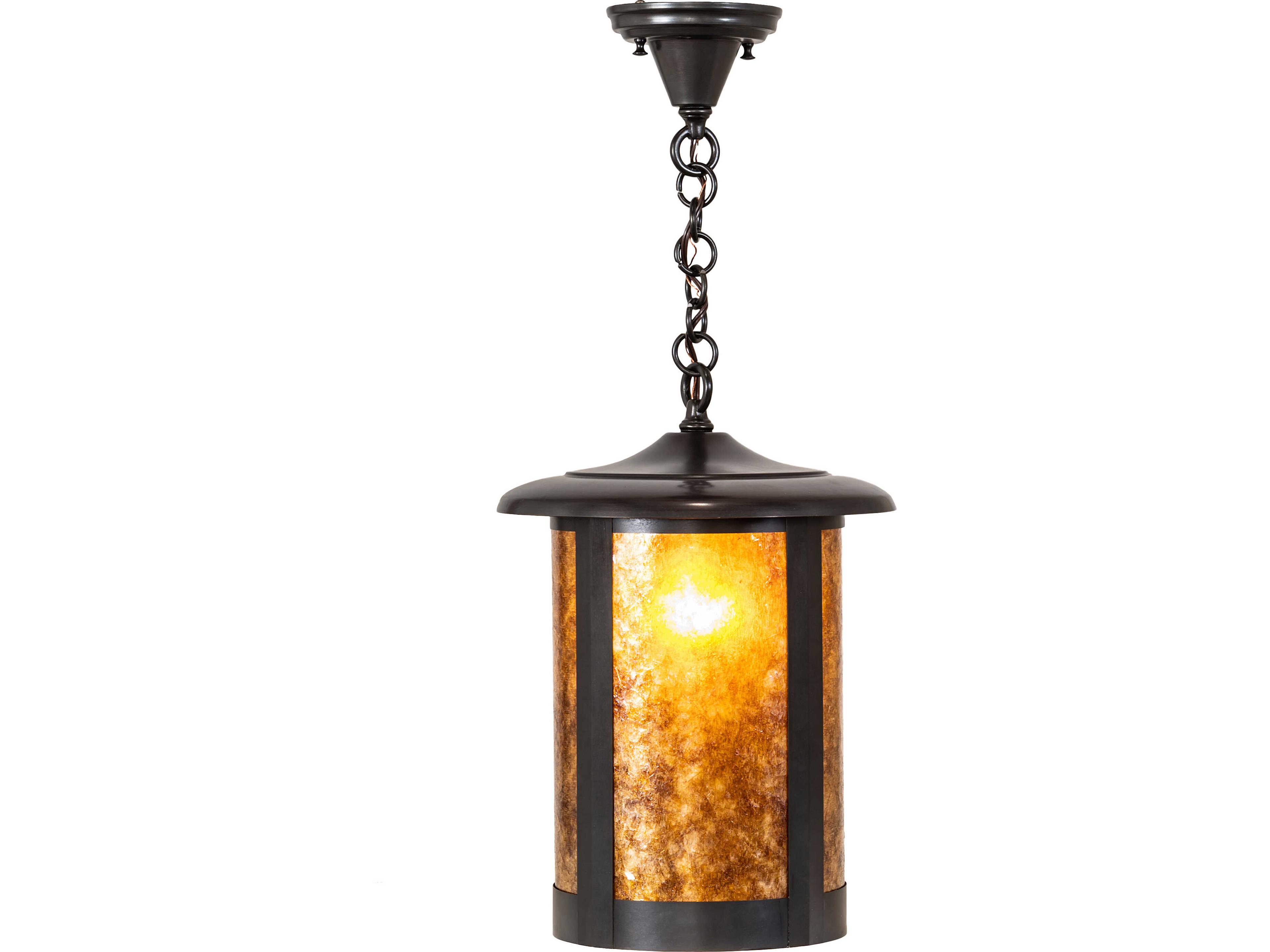Meyda Fulton 1-Light Amber Mica Brown Pendant
