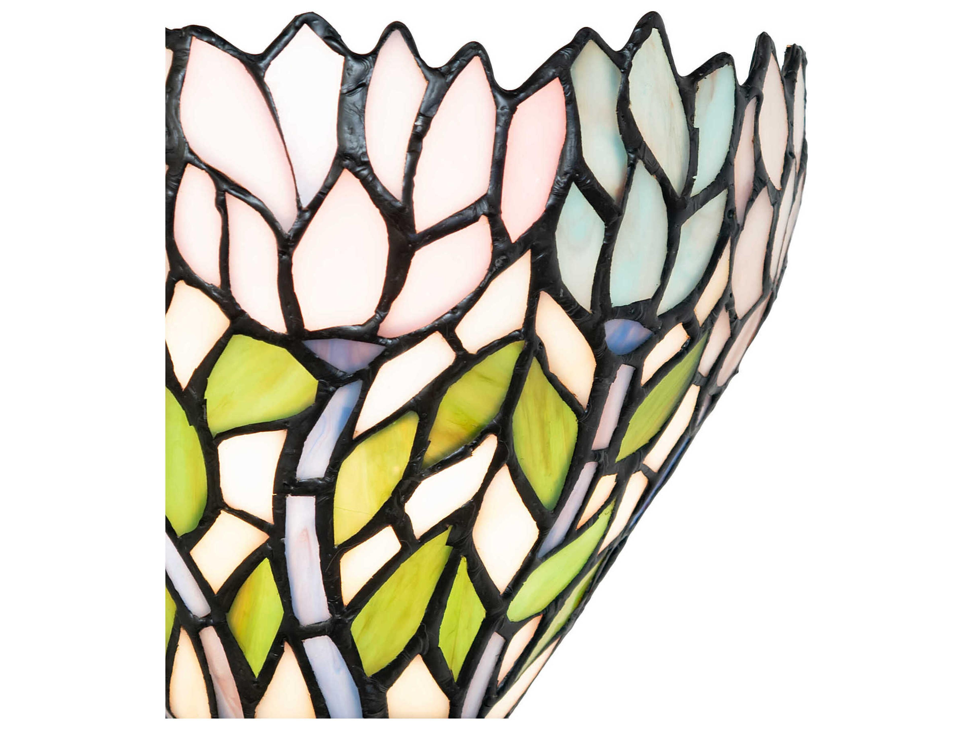 Meyda Wisteria 2-Light Mahogany Bronze Glass Tiffany Vanity Light