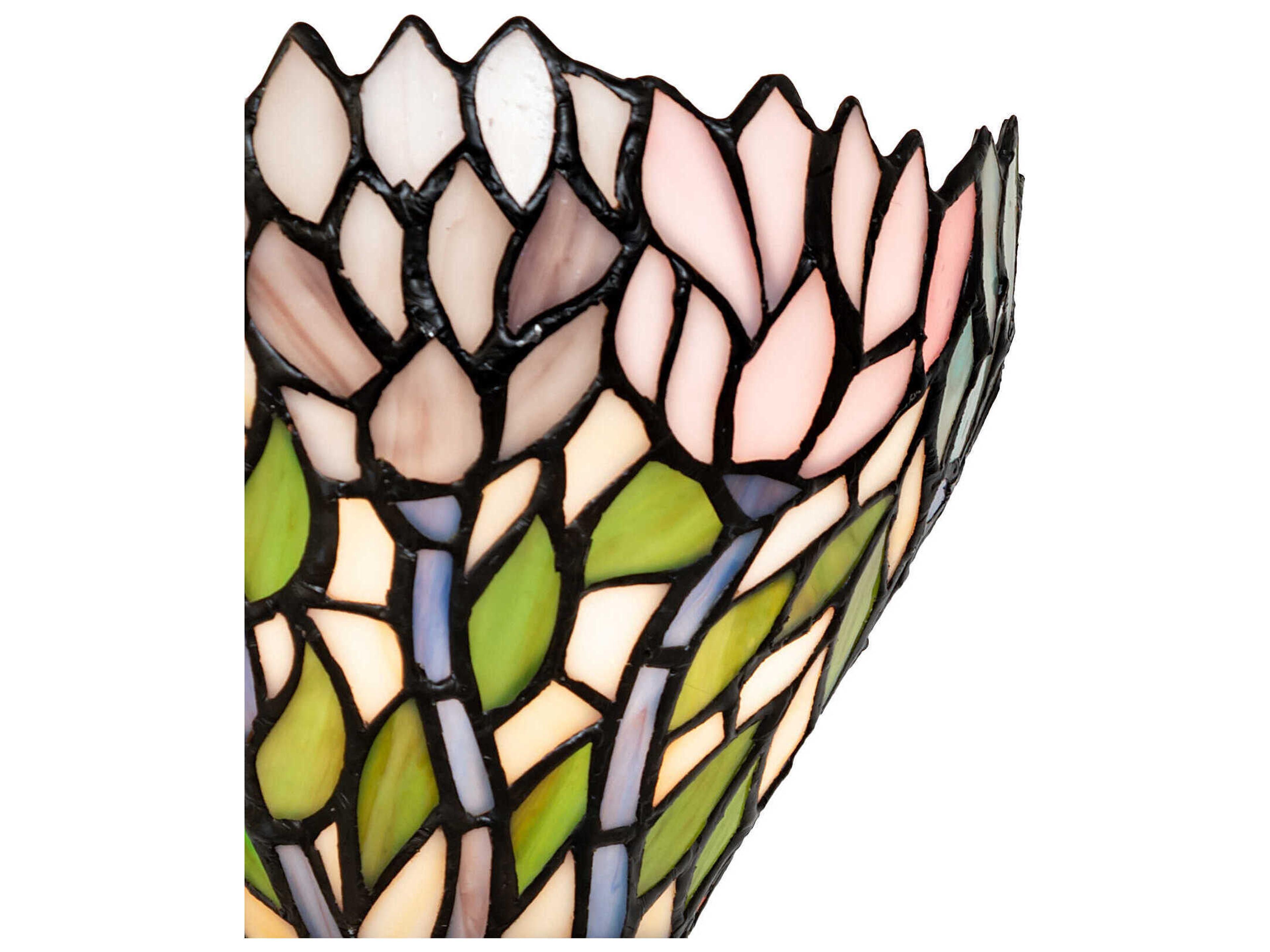 Meyda Wisteria 1-Light Mahogany Bronze Glass Tiffany Wall Sconce