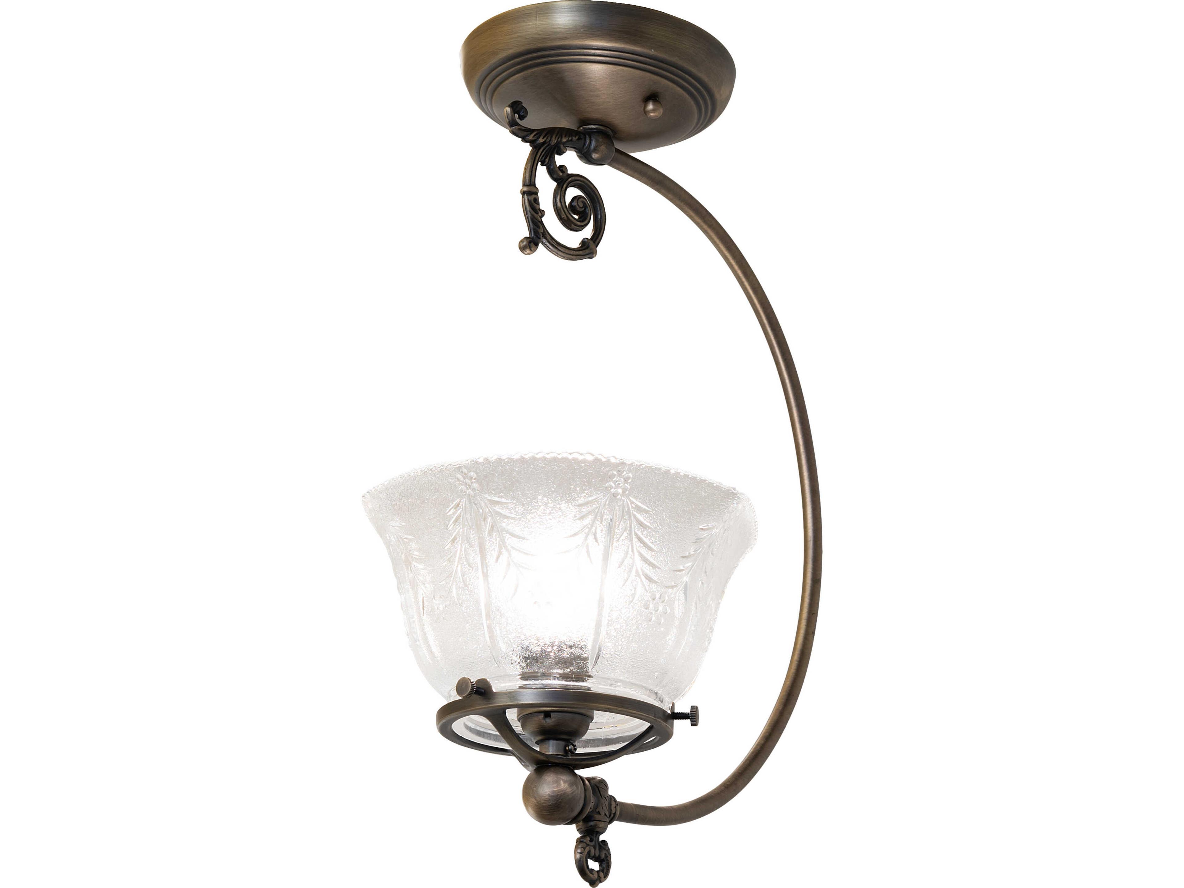 Revival 1-Light Brass Traditional Semi Flush Mount