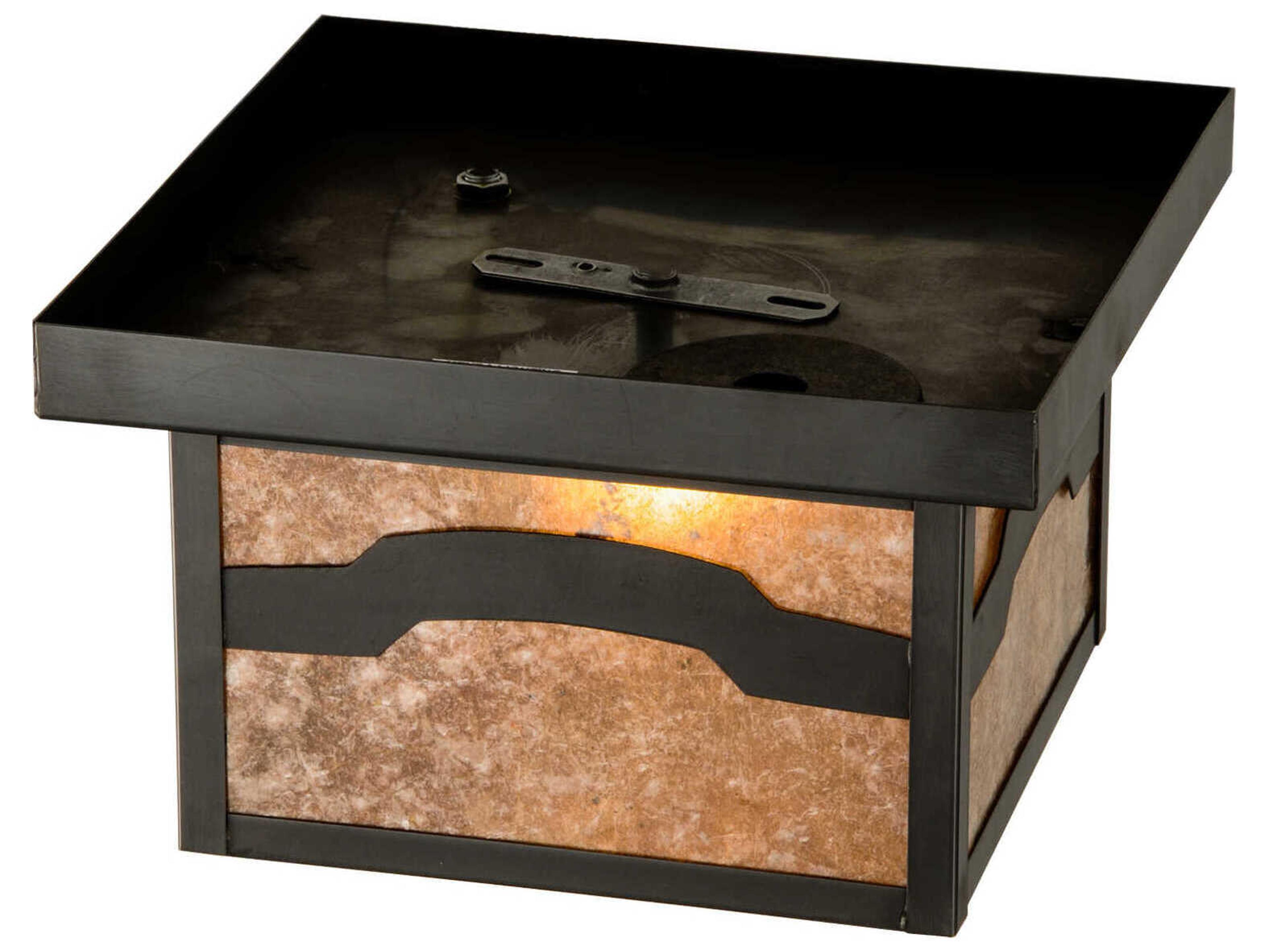 Meyda 1-Light Craftsman Brown Glass Flush Mount