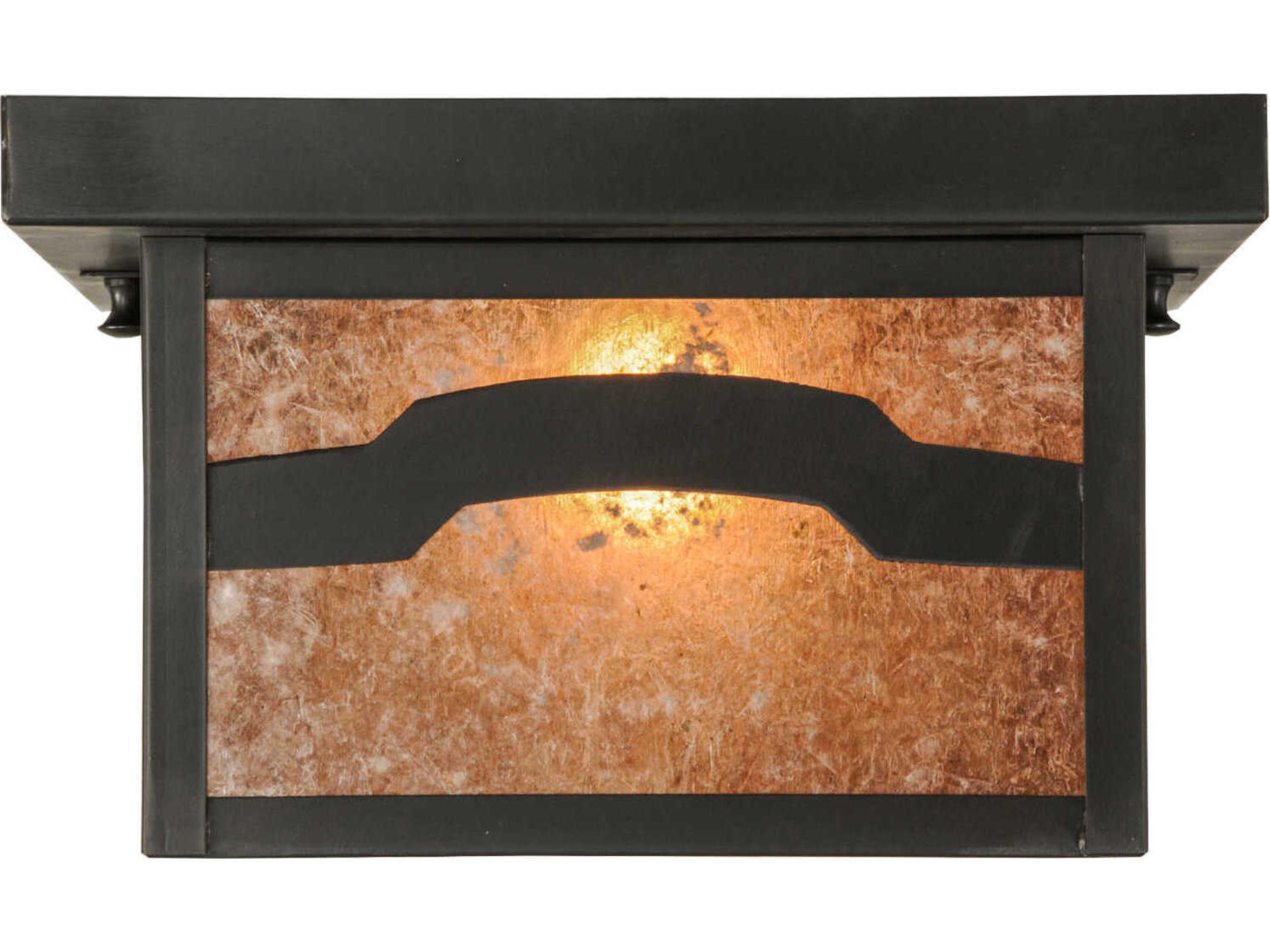 Meyda 1-Light Craftsman Brown Glass Flush Mount