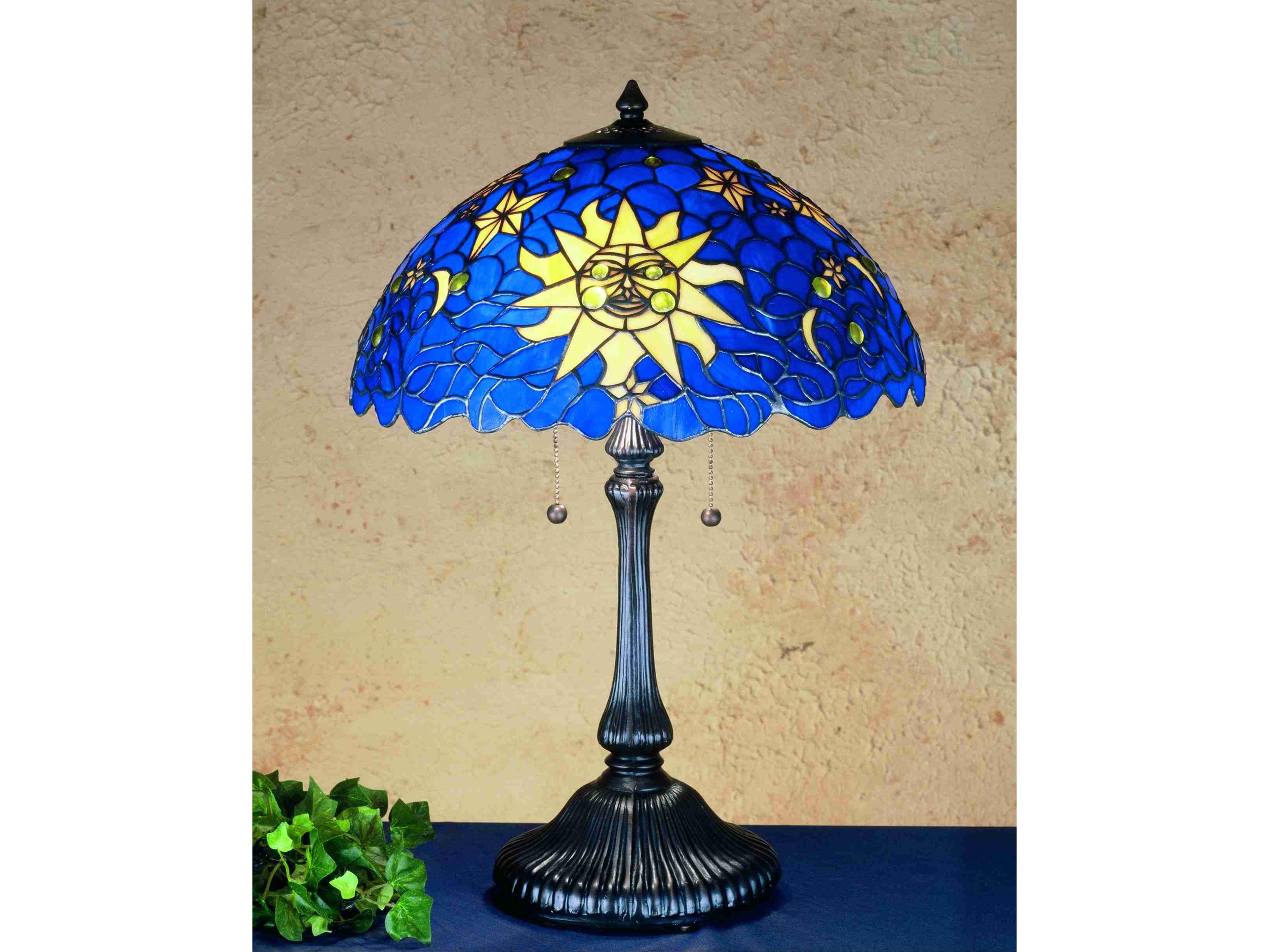 Sunflower Amber Glass Acrylic Brown Tiffany Table Lamp