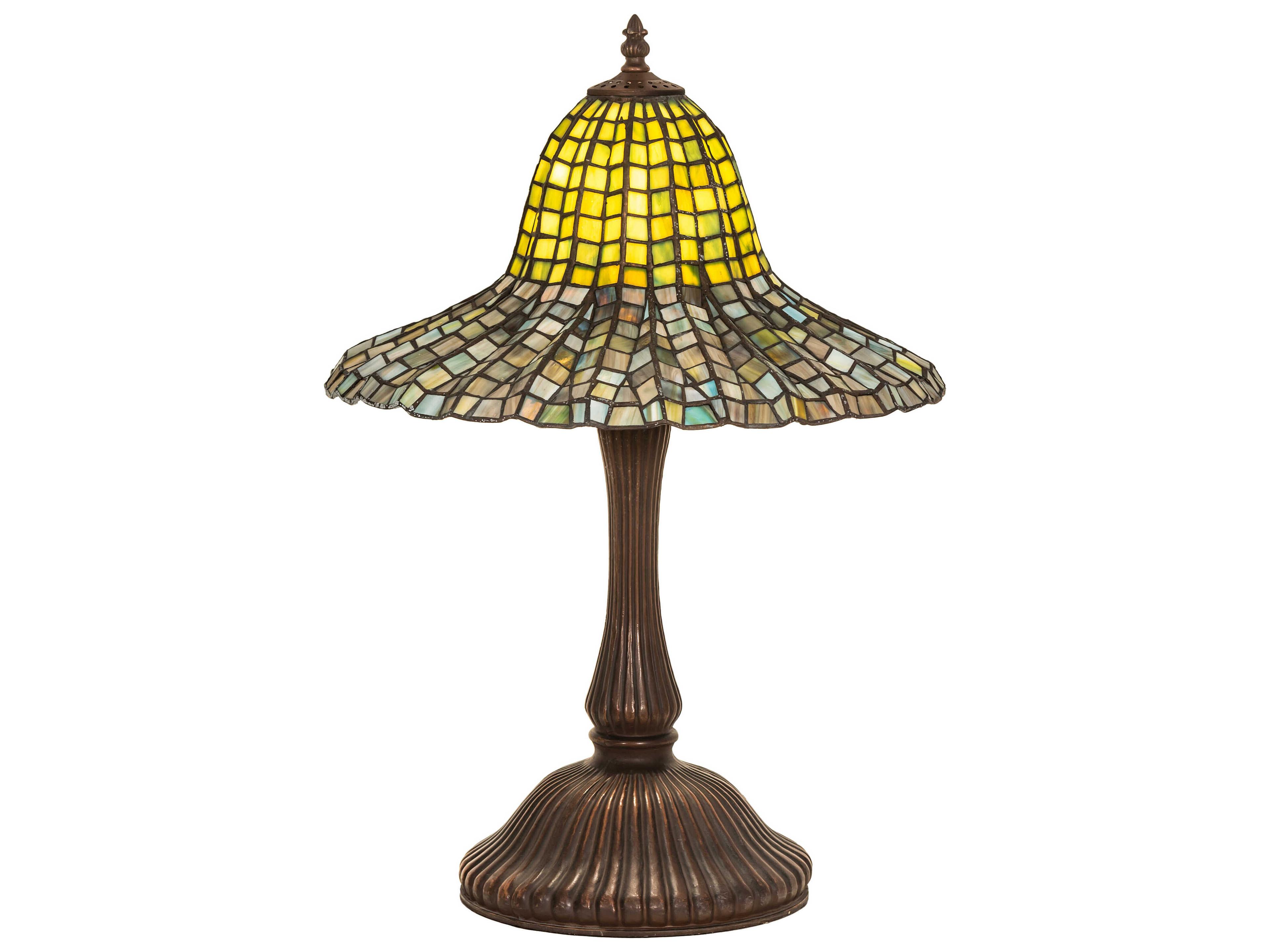 Bell Mahogany Bronze Glass Tiffany Table Lamp
