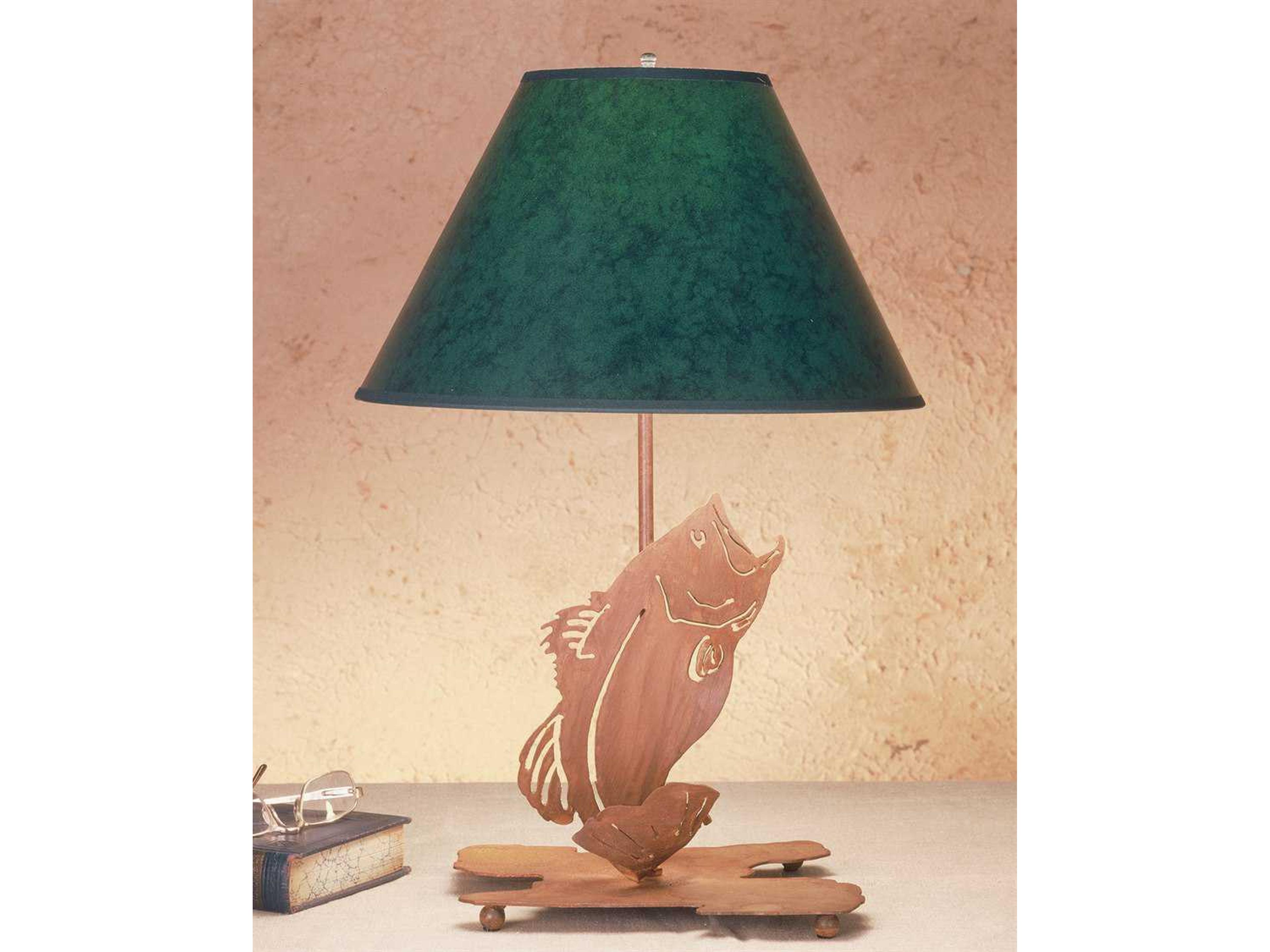 Leaping Bass Copper Table Lamp