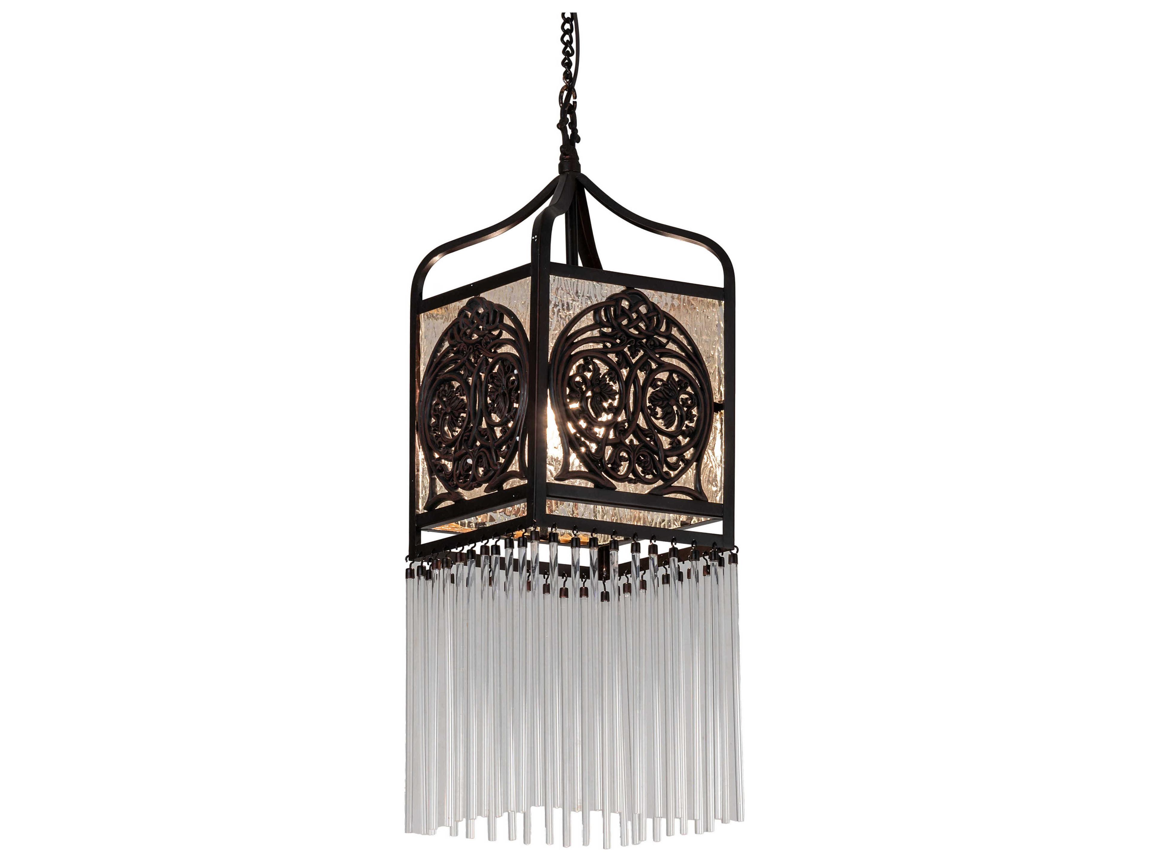 Celtic Knot 1-Light Mahogany Bronze Glass Mini Pendant