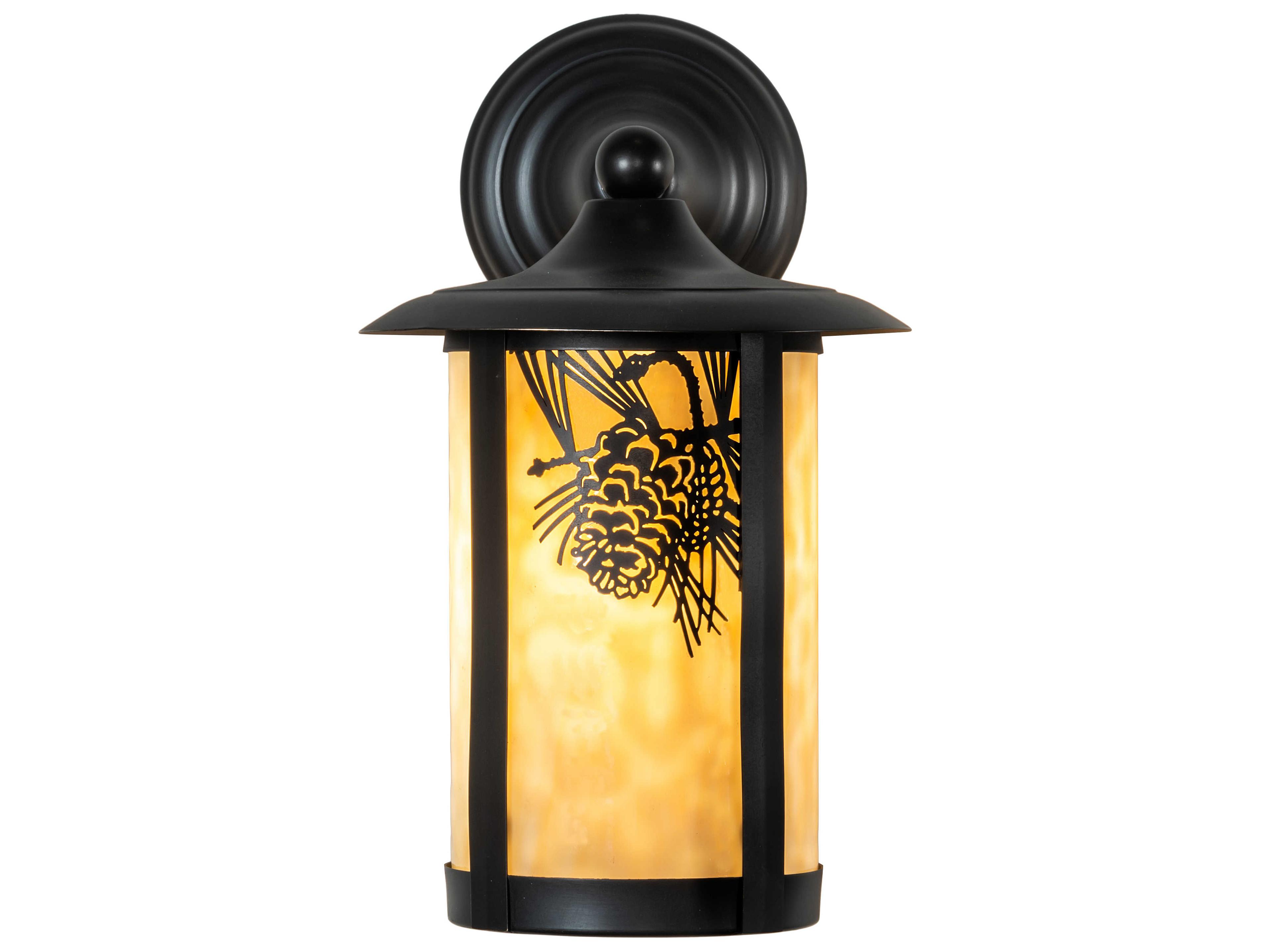 Meyda Fulton 1 - Light Glass Rustic Lodge Outdoor Wall Light