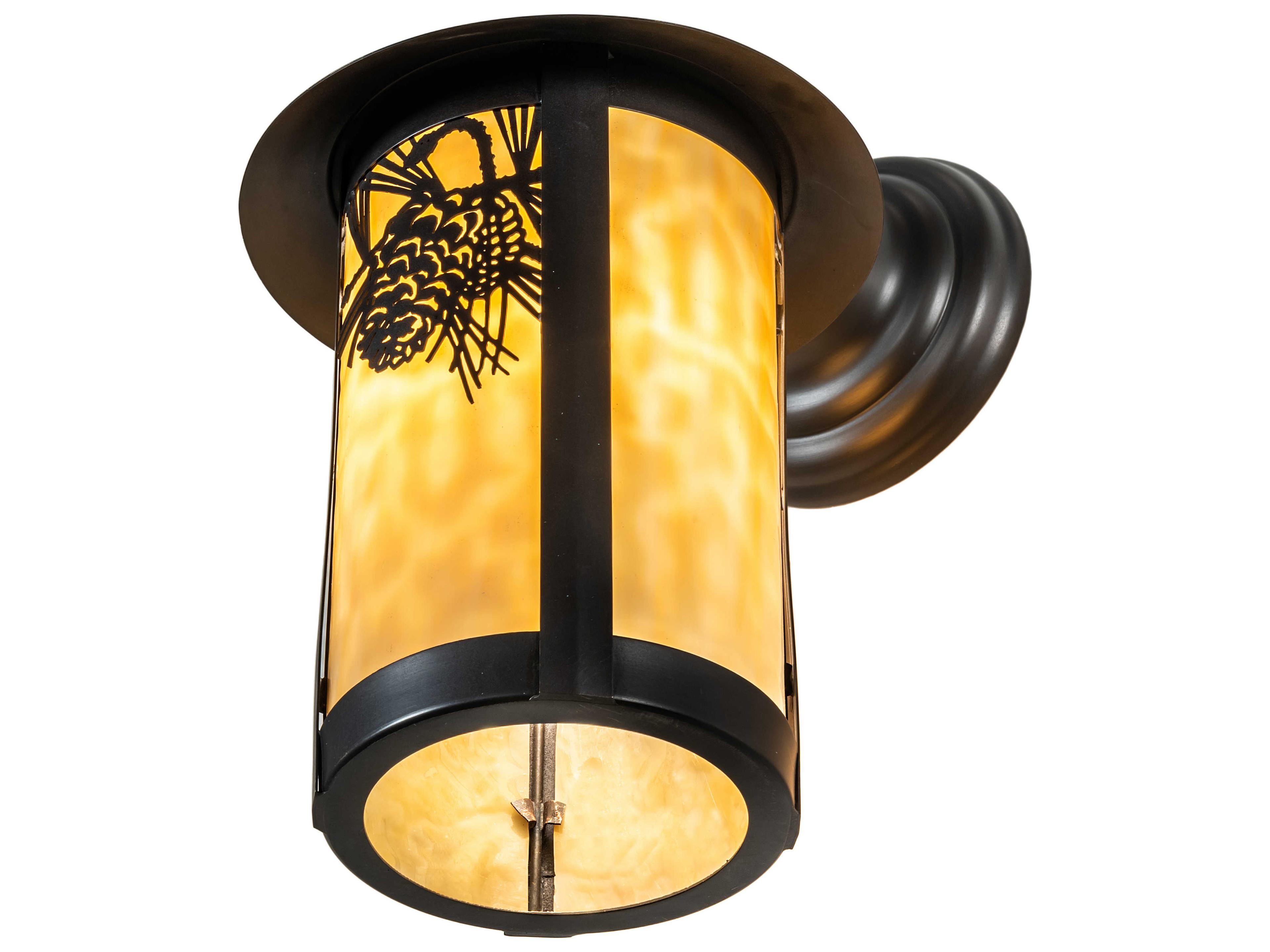 Meyda Fulton 1 - Light Glass Rustic Lodge Outdoor Wall Light