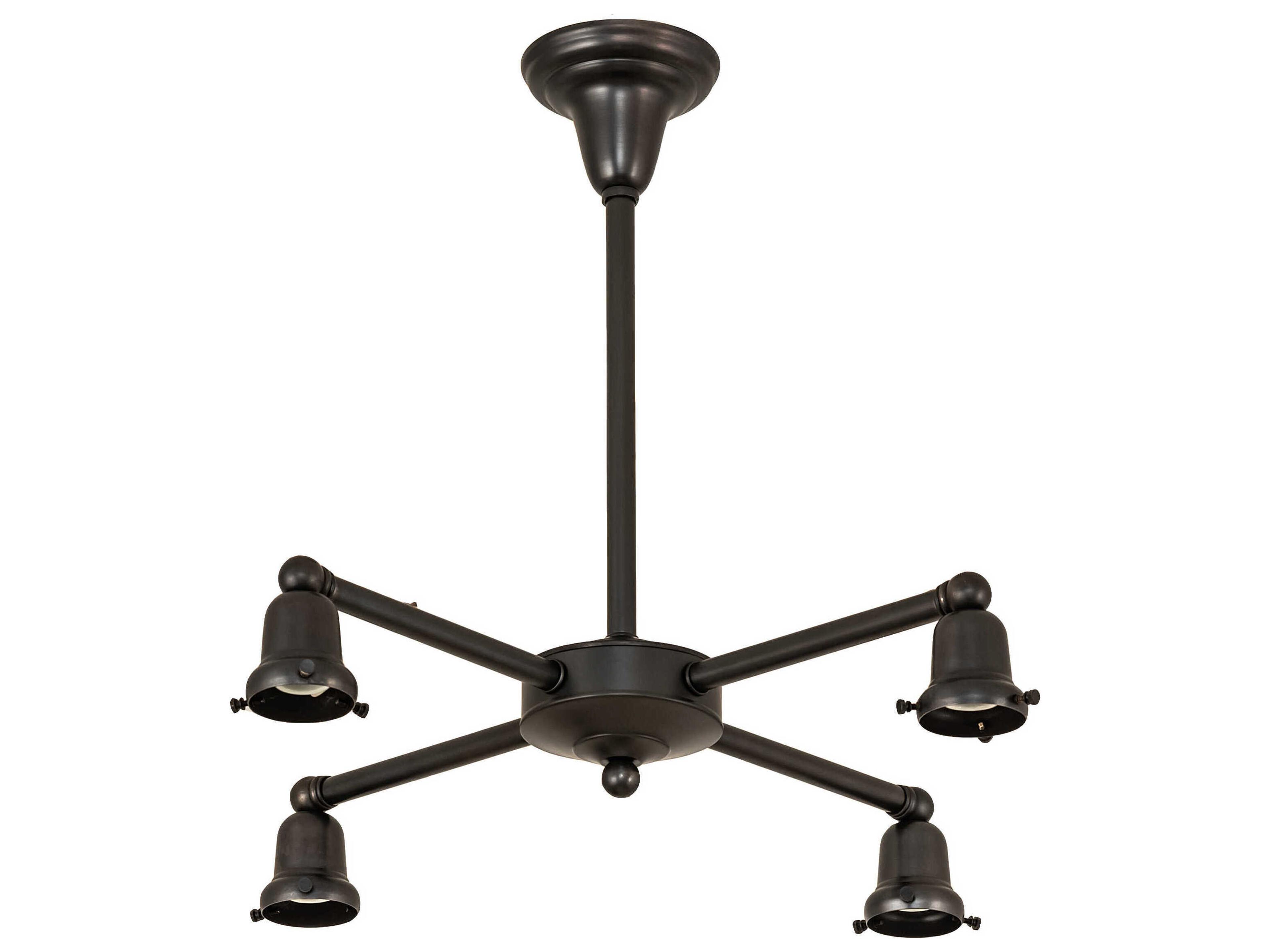 4-Light Craftsman Brown Chandelier
