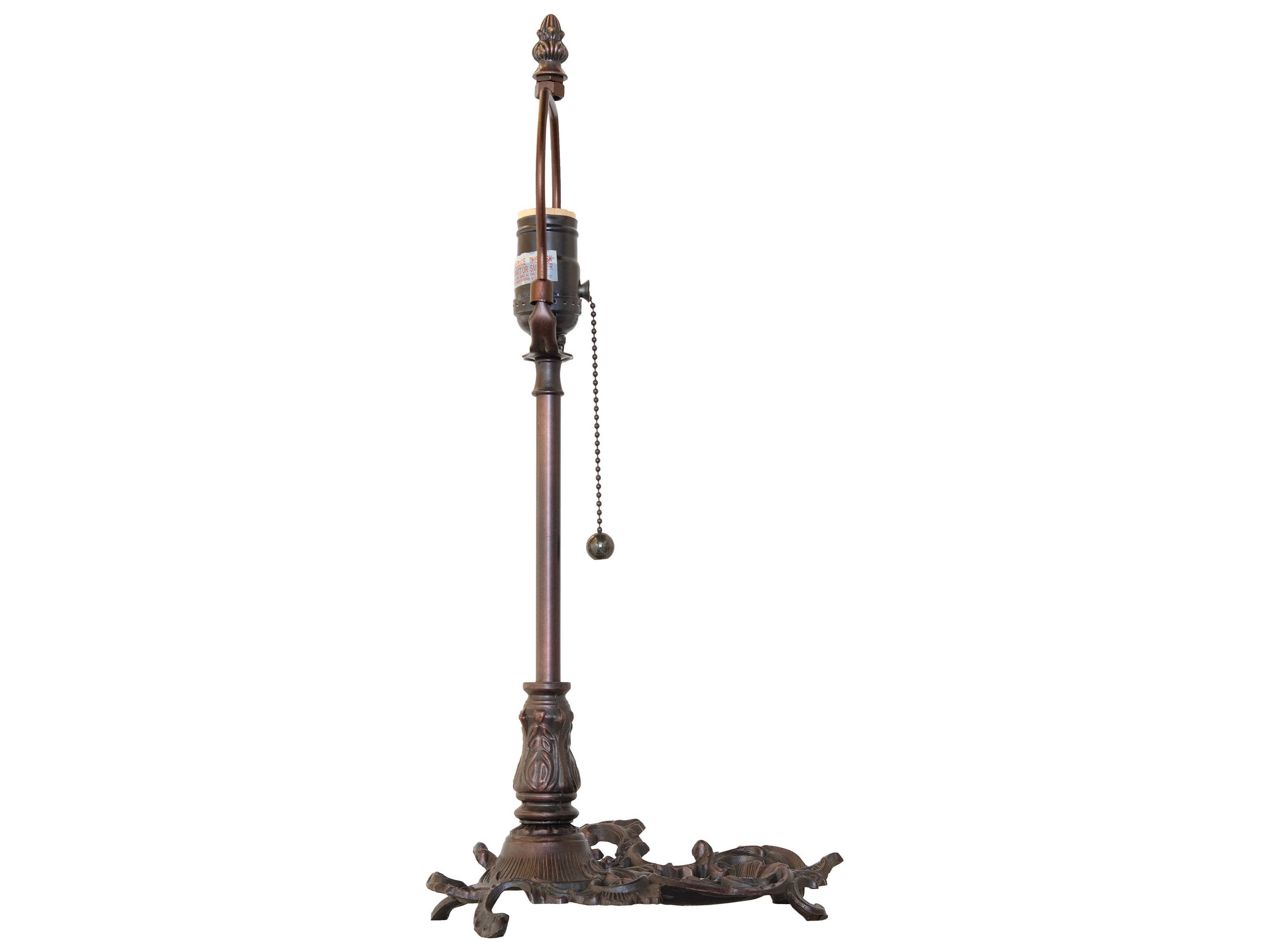 Meyda Fabric Tulip Mahogany Bronze Table Lamp